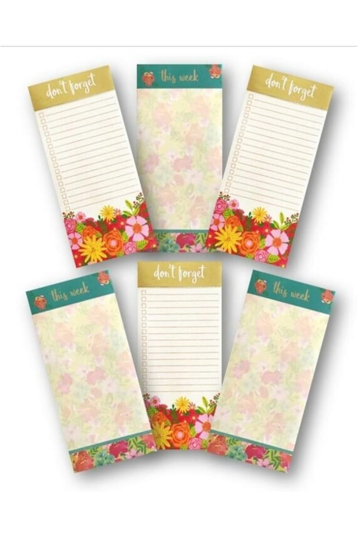 PFIVE-100 Sheets Magnetic Fridge Notepads for Shopping Reminders, To-Do List - Pack of 3 5