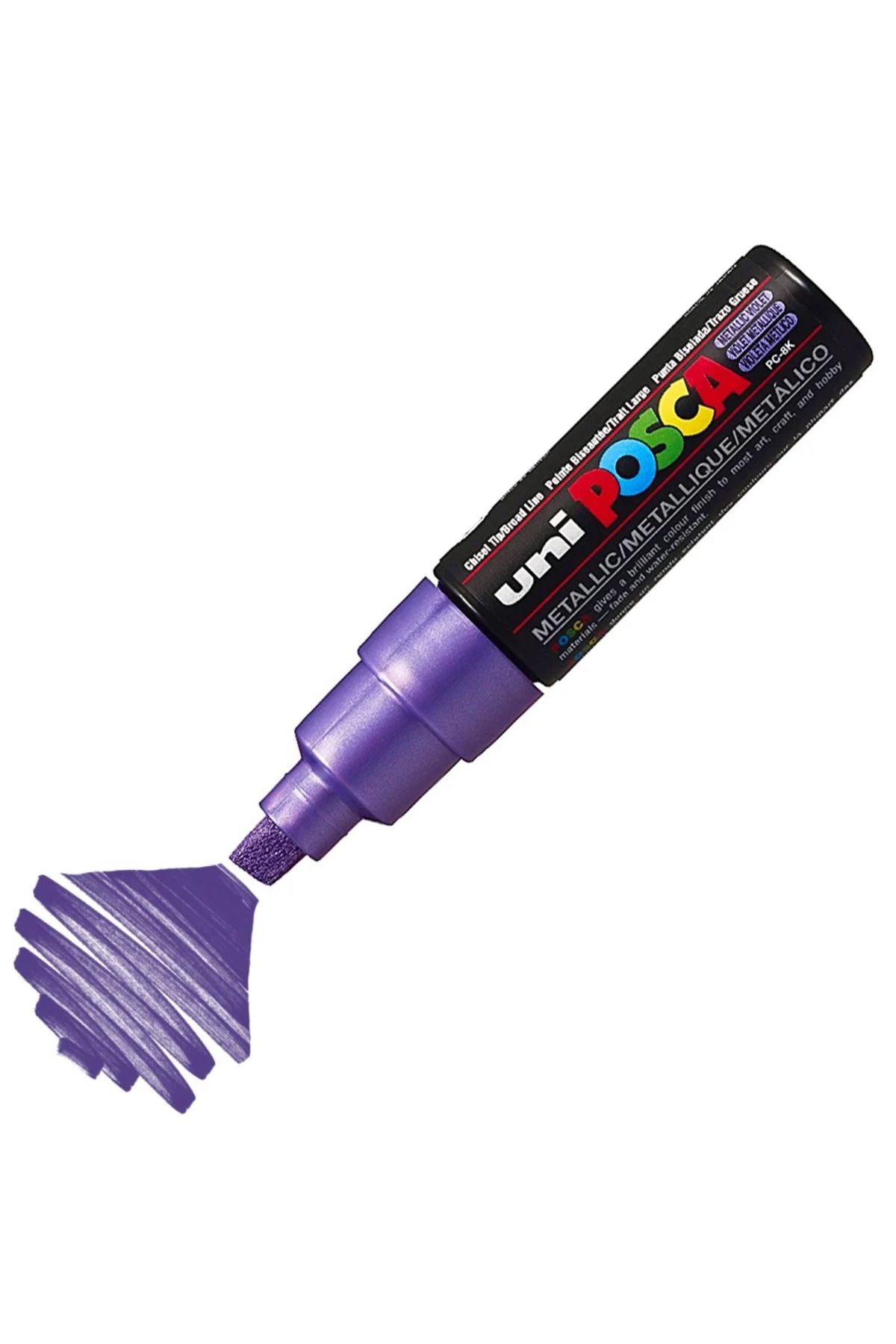 Uni Posca Marker Akrilik Boyama Kalemi Pc-8k Bold 8.0 Mm Metalik Mor