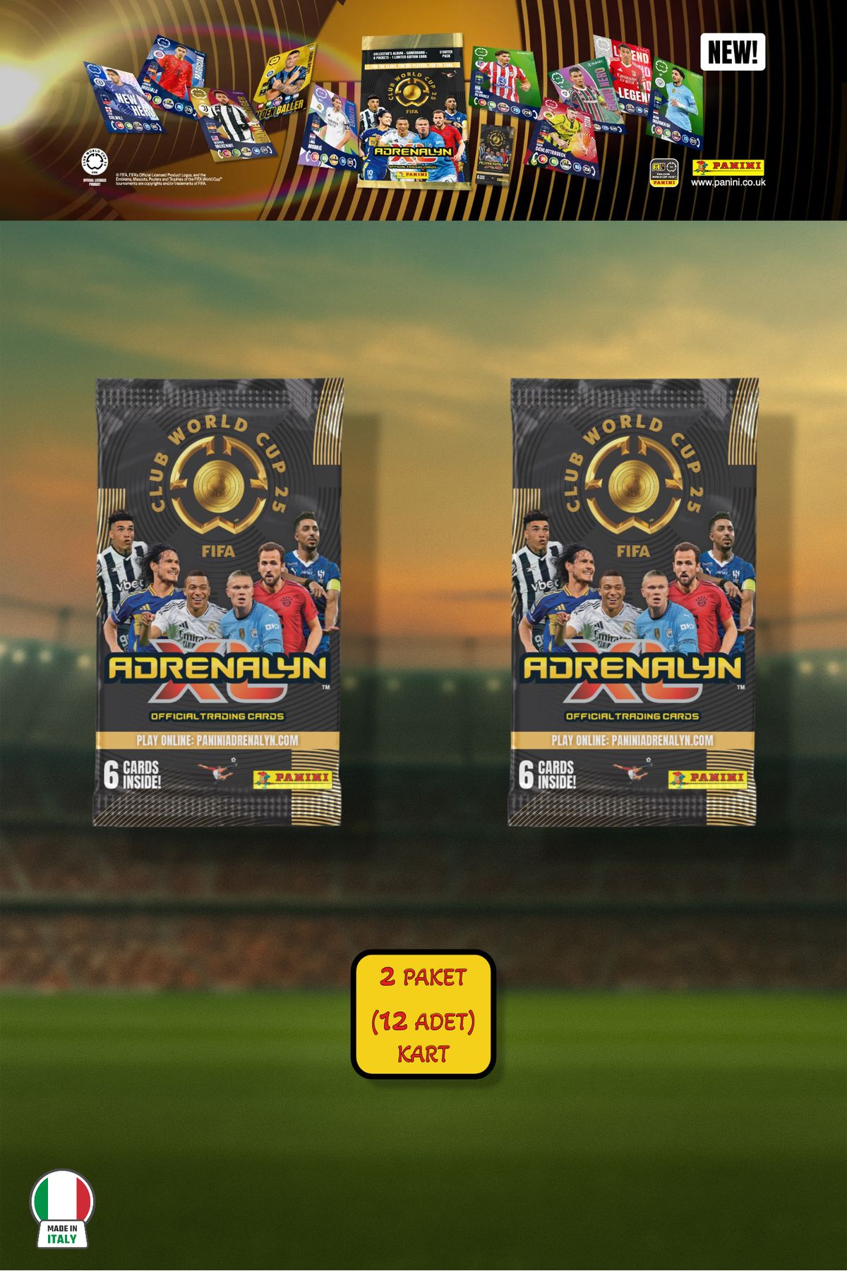 TOYFEST Panini Club World Cup 25 Futbolcu Kartları - 2’li Paket (12 Kart)