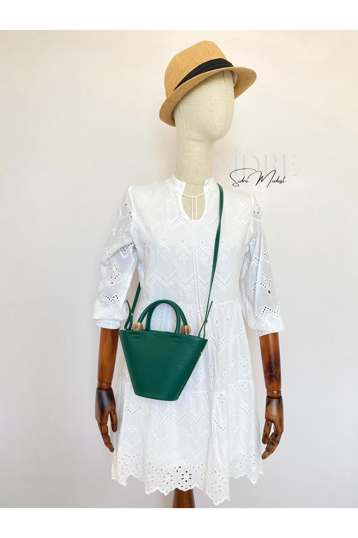 SİDRE MODEST Elva Bucket Yeşil Çanta