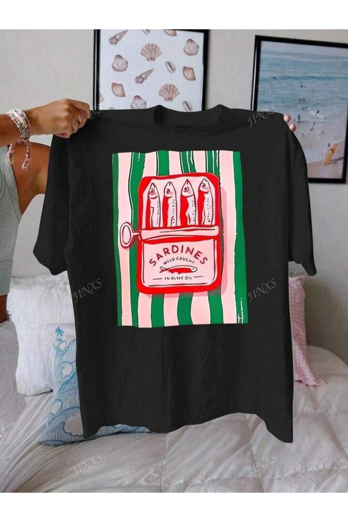 SEDA IŞIKLAR FİSH BASKILI OVERSİZE TSHİT