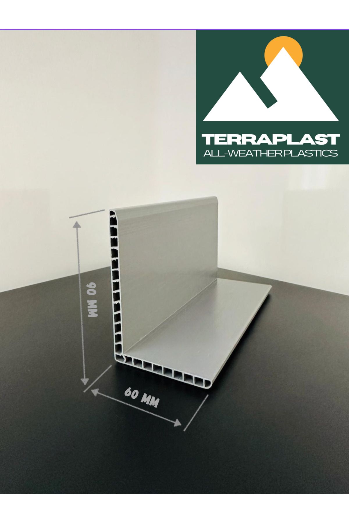 Terraplast Plastik Köşebent | 4 Adet X 1.5 Metre | 60 X 90 Mm | L Profil | Çift Cidar- Yüksek Dayanım