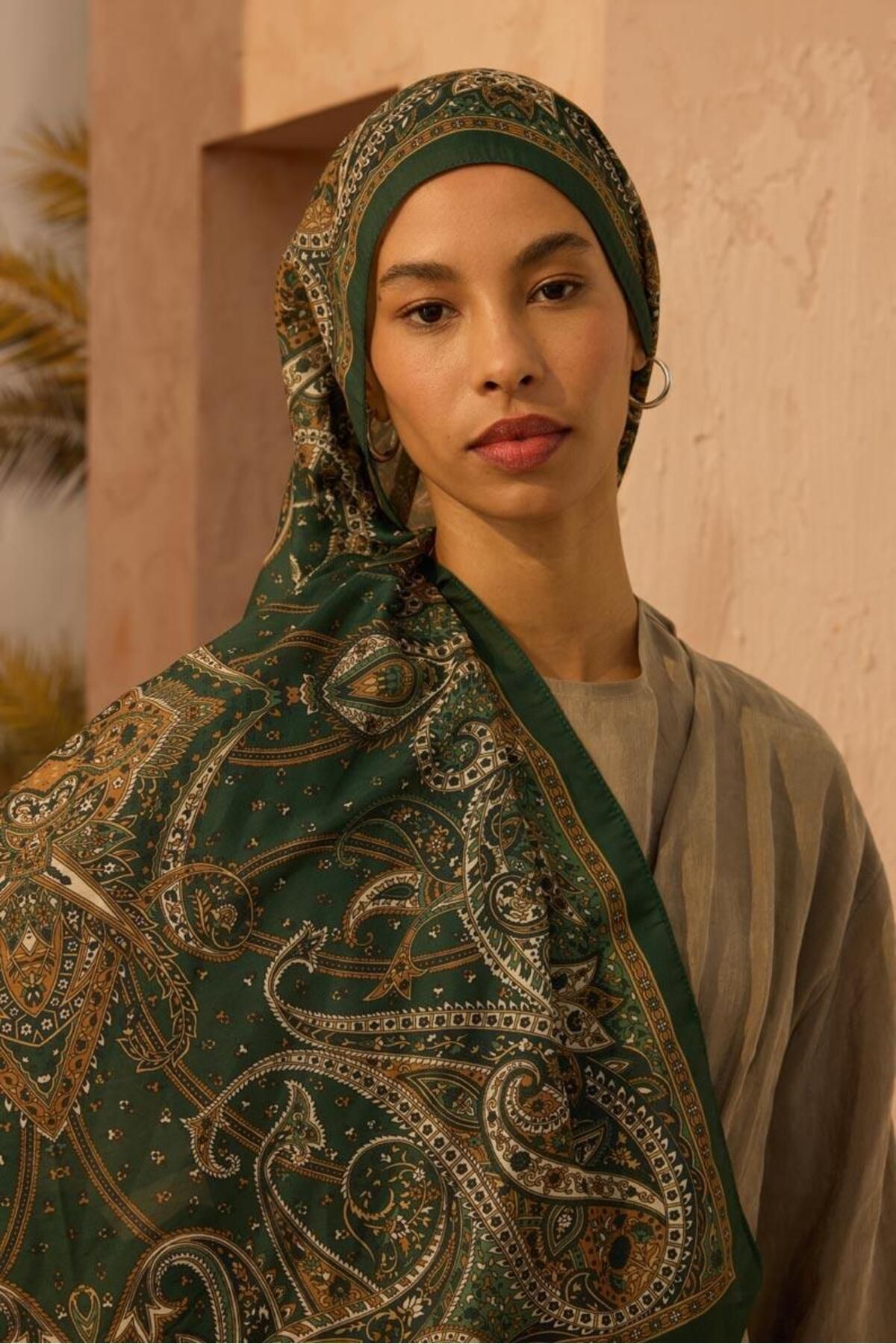 ALYOSHA FASHION Bohem Şal Zümrüt - Safran