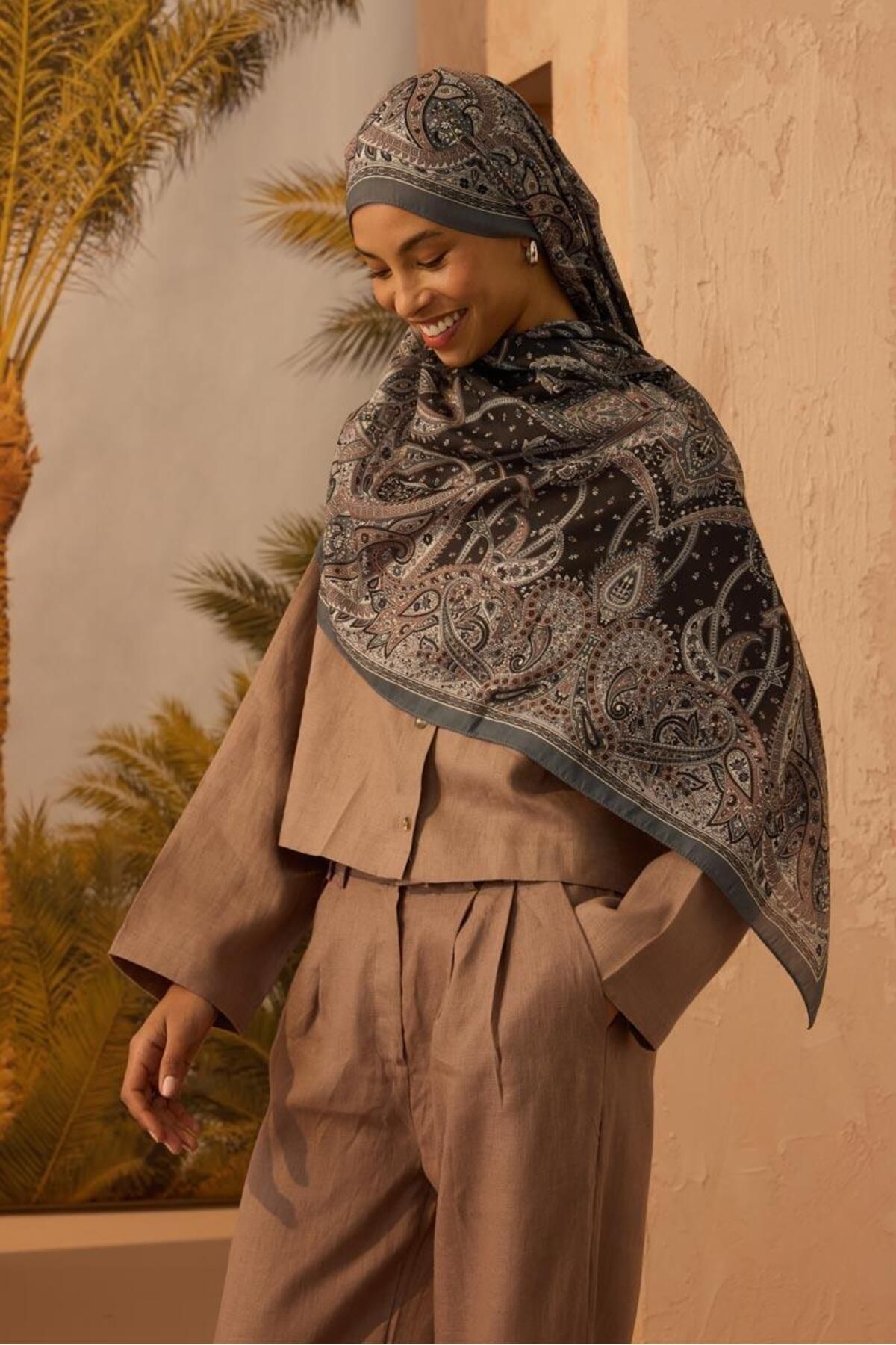 ALYOSHA FASHION Bohem Şal Gri