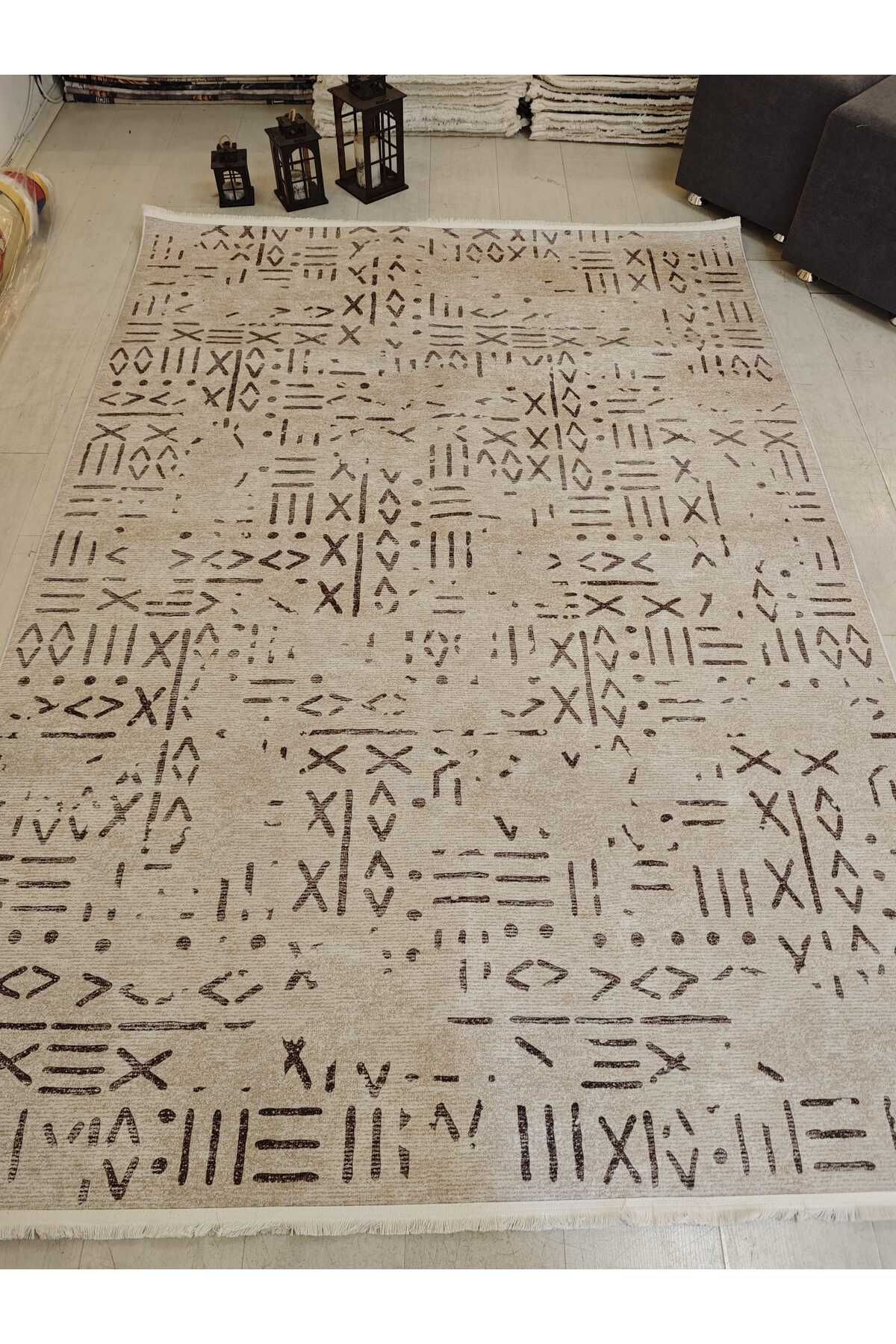 Home Dijital Baskılı Halı Modern Desen Kaymaz Taban Makinede Yıkanabilir Salon Mutfak Halısı