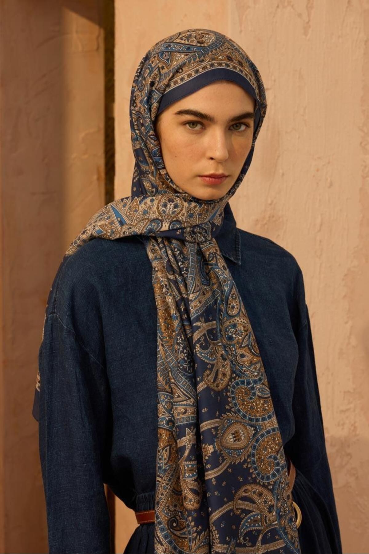 ALYOSHA FASHION Bohem Şal Lacivert