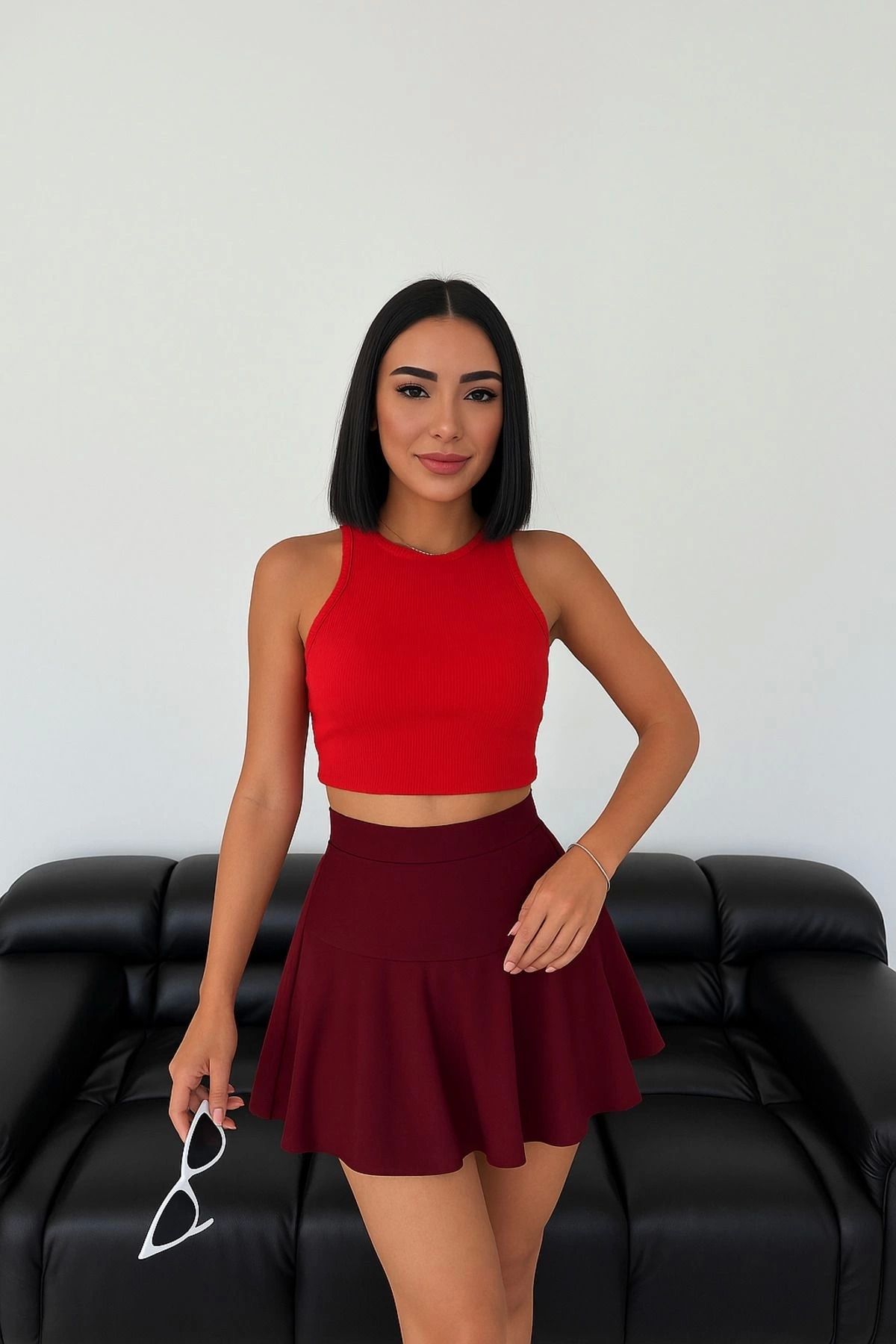 LC Waikiki kadın dalgıç kumaş kısa mini şık ve tarz etek
