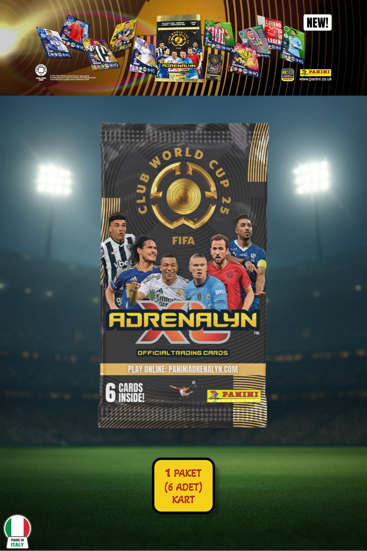 TOYFEST Panini Club World Cup 25 Futbolcu Kartları - 1’li Paket (6 Kart)