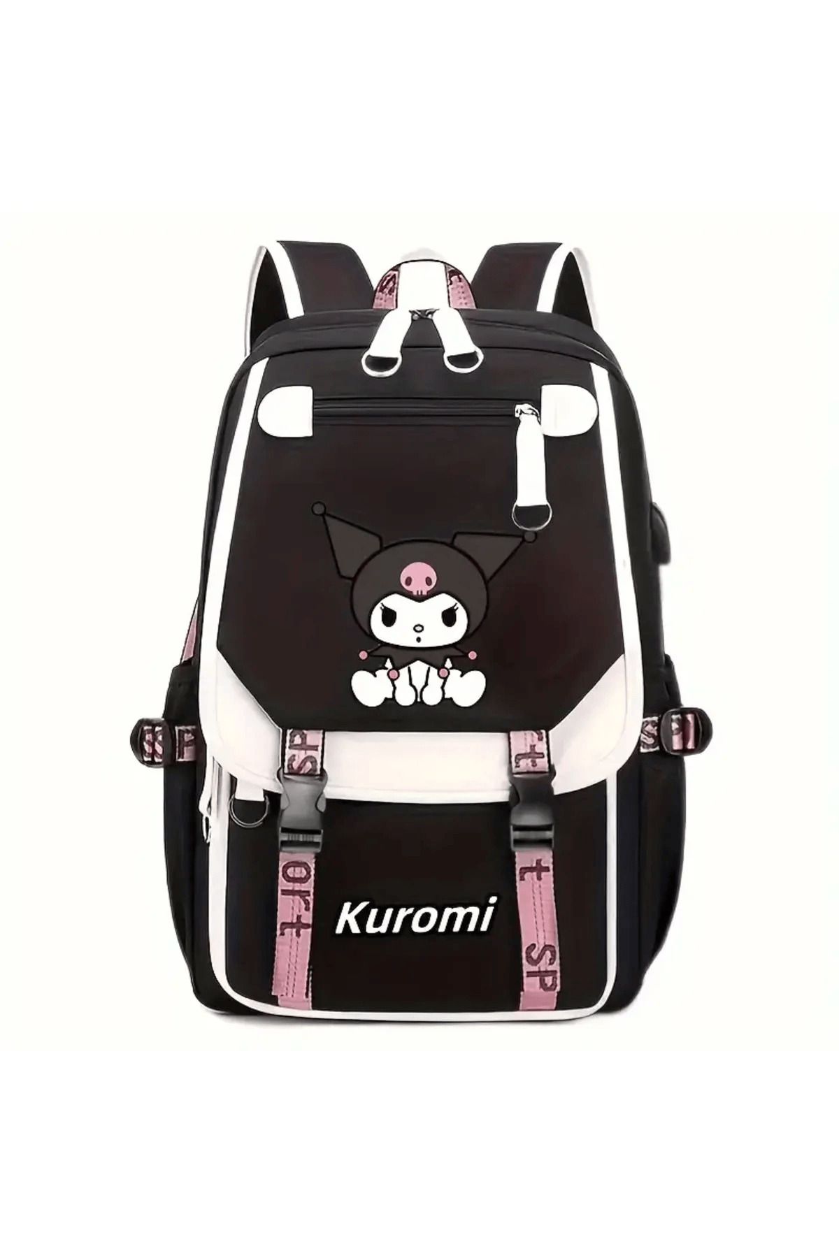 Zümrüt OYUNCAKHOME Geniş Büyük Sanrio Kuromi Okul Çantası Kuromi Kız Çocuk Okul Sırt Çantası