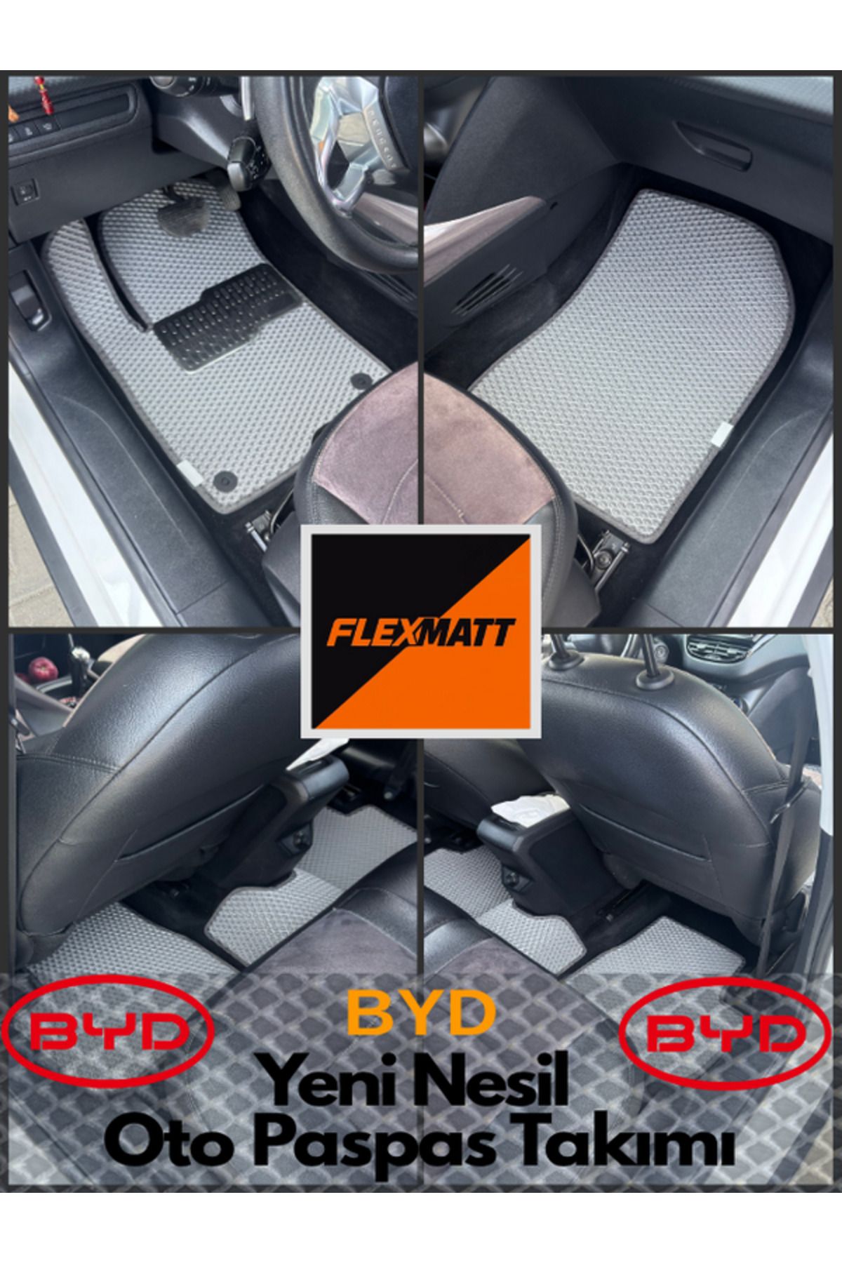 Florex Byd Seul U Dm İ Araç İçi Akıllı Oto Paspas Takımı / Gri