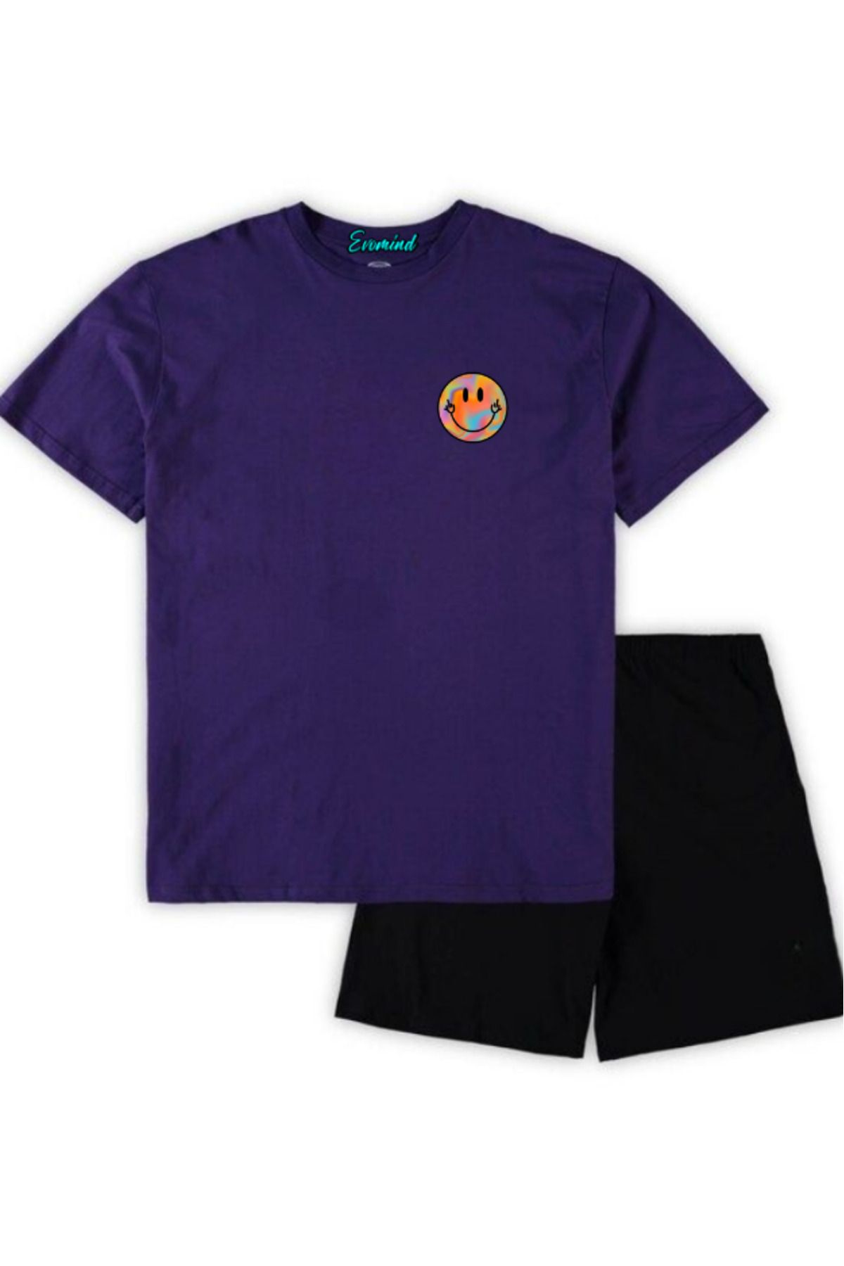 artı4 Emoji Baskılı Unisex Şort T-shirt Takım