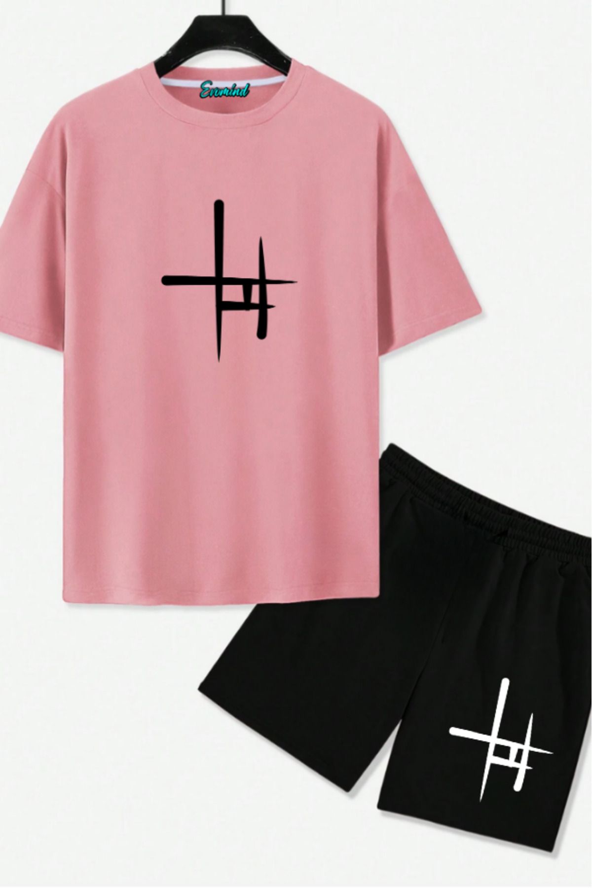 Evomind Artı Baskılı Unisex Şort T-shirt Takım
