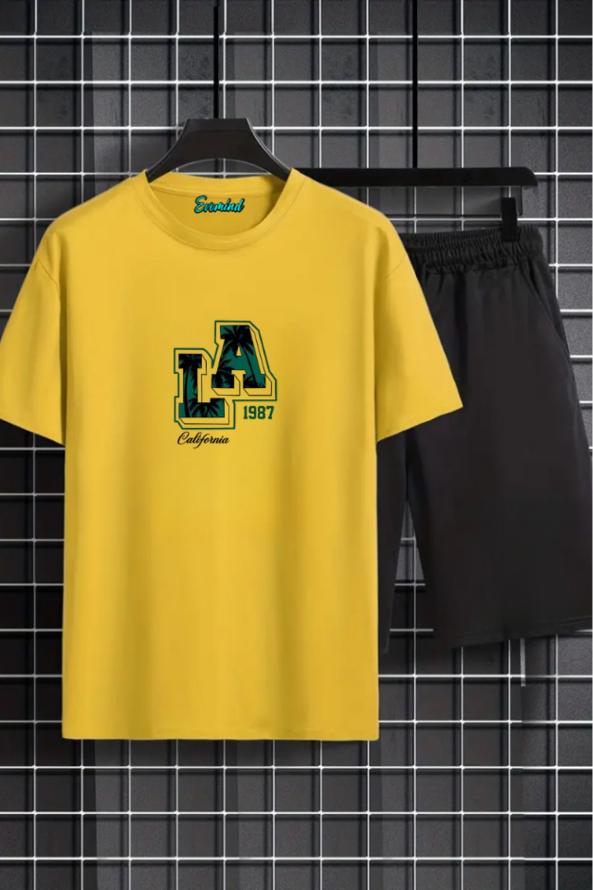 SevMode Los Angeles Baskılı Unisex Şort T-shirt Takım