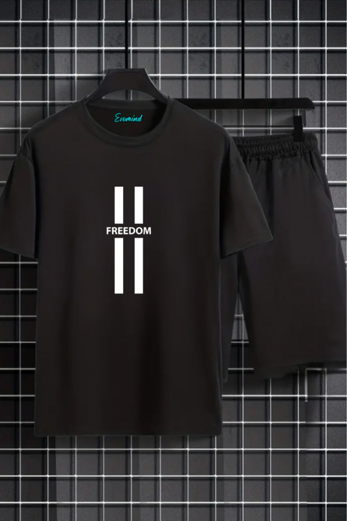 artı4 Freedom Baskılı Unisex Şort T-shirt Takım