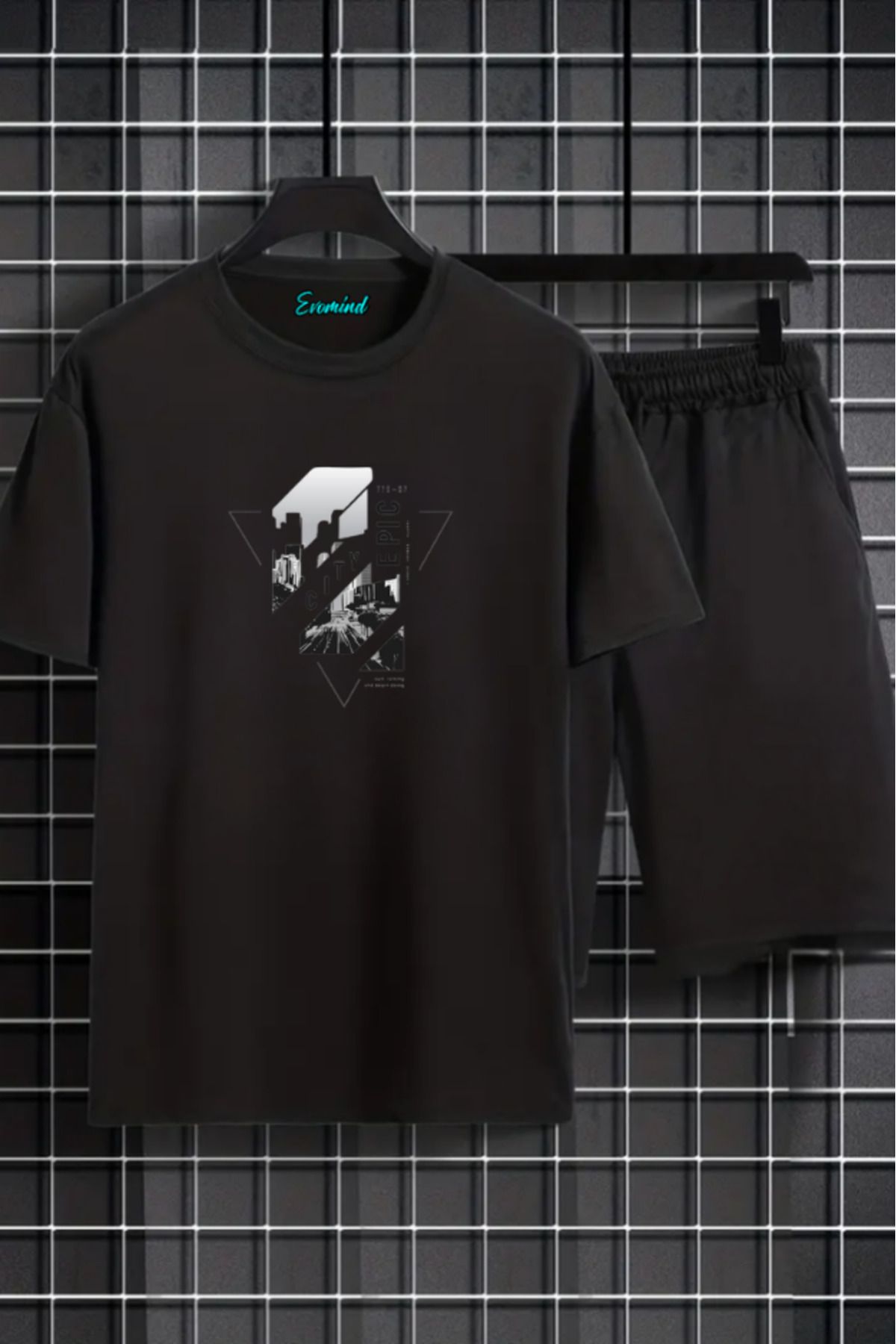 artı4 City Baskılı Unisex Şort T-shirt Takım