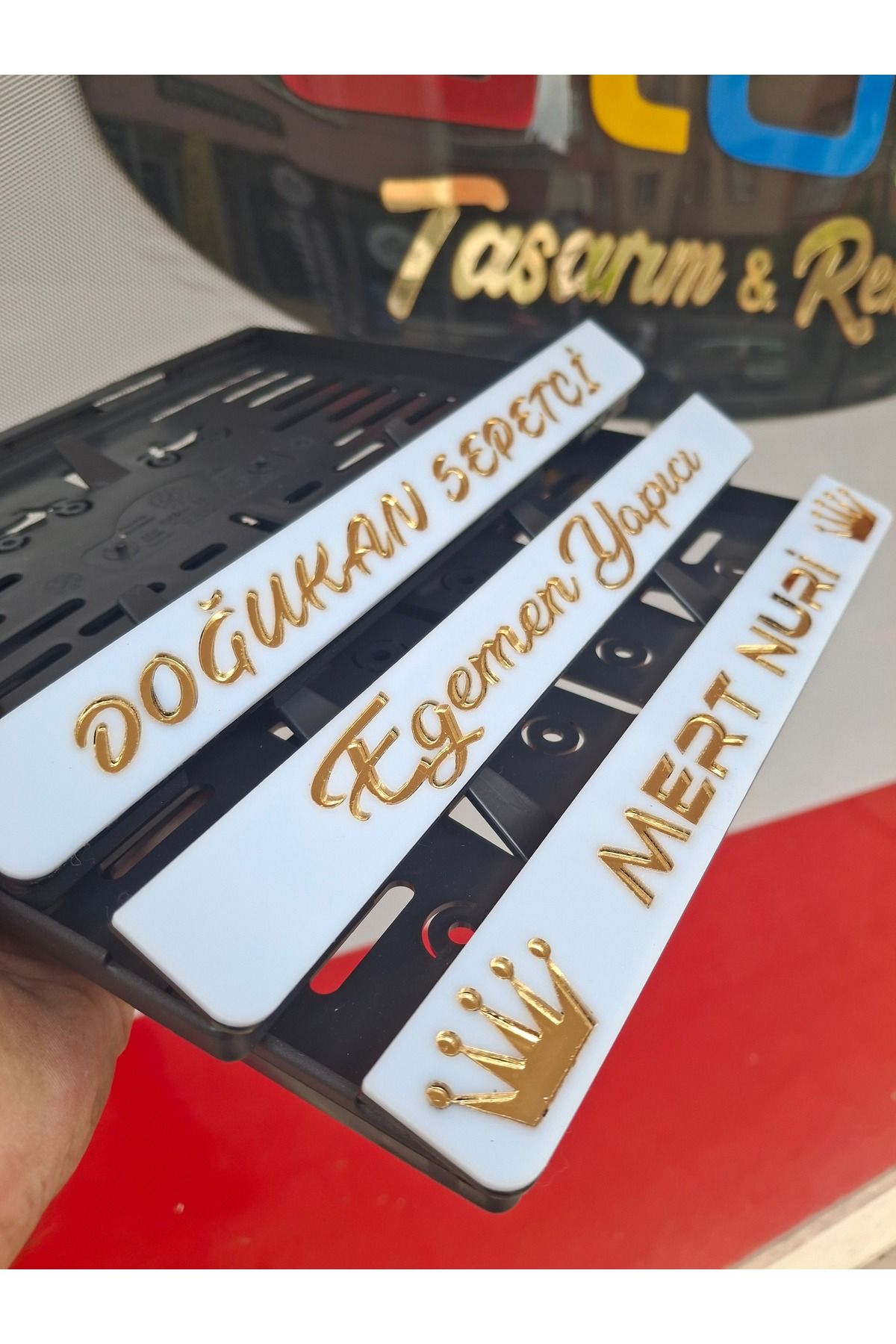 atom tasarım & reklam Kişiye Özel Beyaz Zemin Motosiklet Plakalık