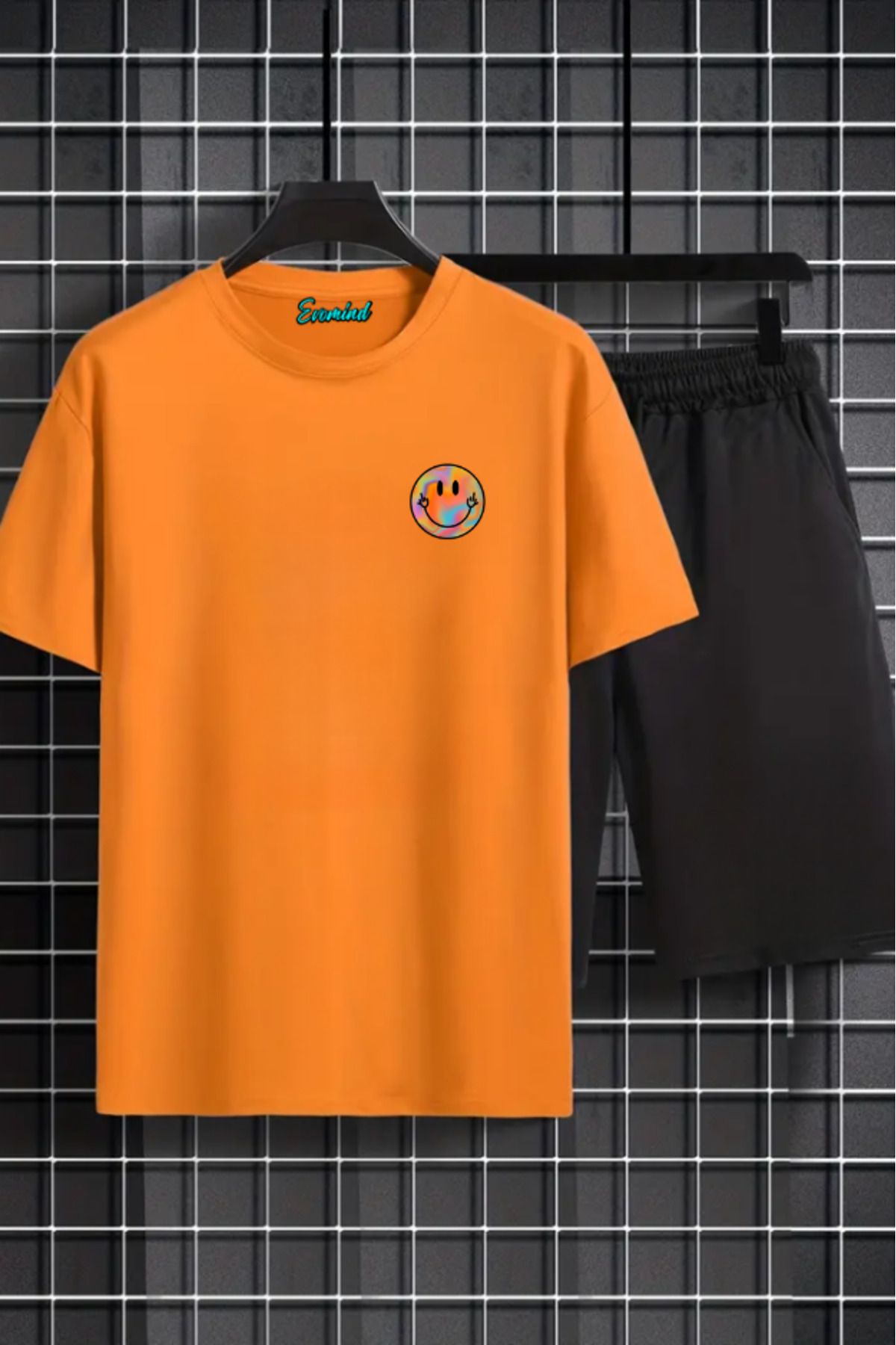 artı4 Emoji Baskılı Unisex Şort T-shirt Takım
