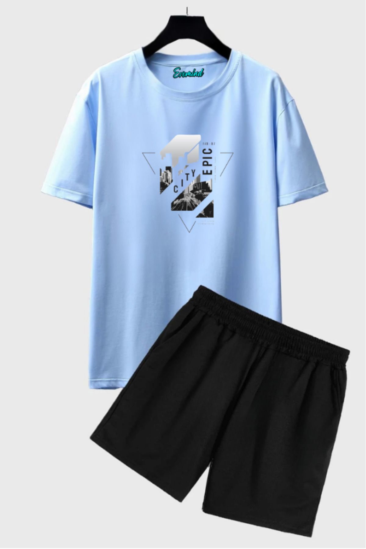 artı4 City Baskılı Unisex Şort T-shirt Takım