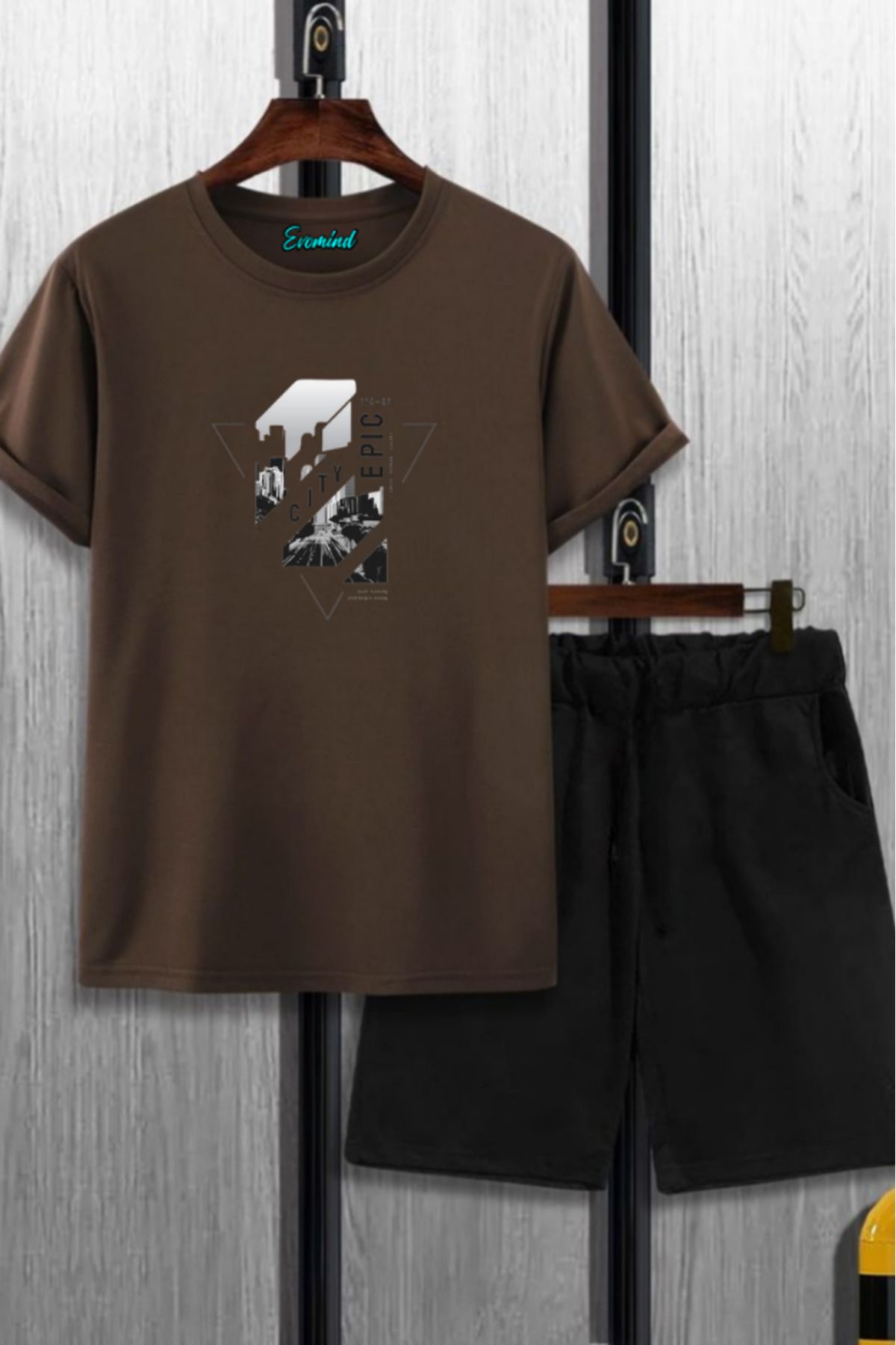 artı4 City Baskılı Unisex Şort T-shirt Takım
