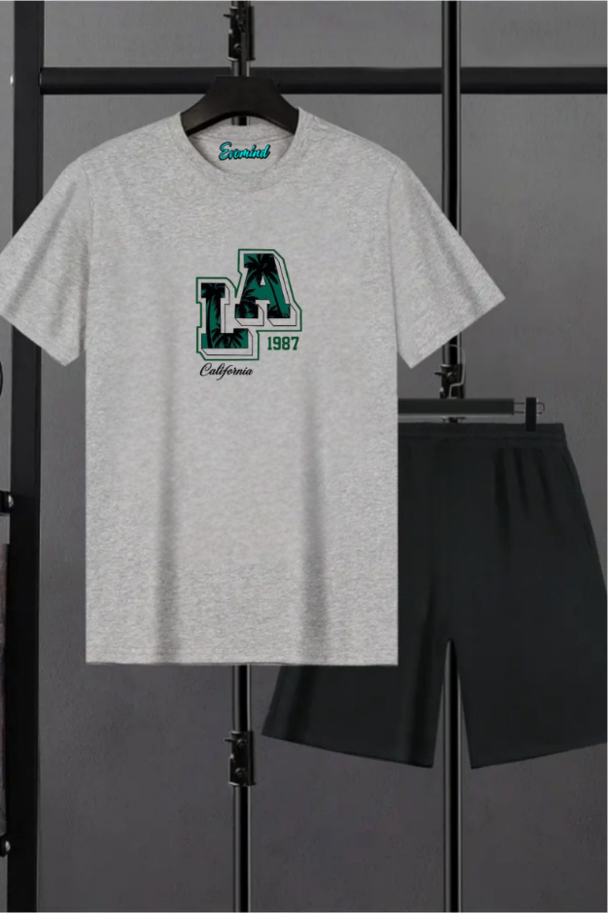artı4 Los Angeles Baskılı Unisex Şort T-shirt Takım
