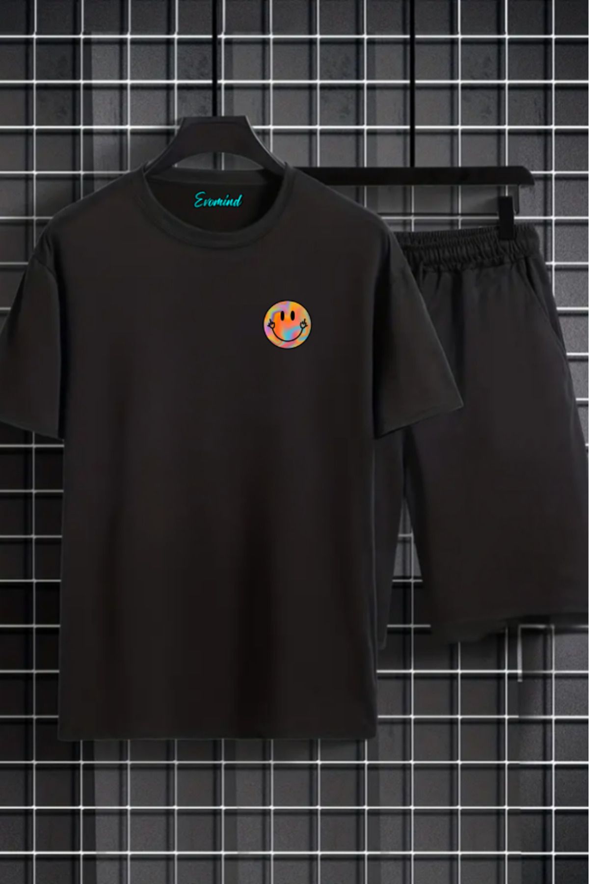 artı4 Emoji Baskılı Unisex Şort T-shirt Takım
