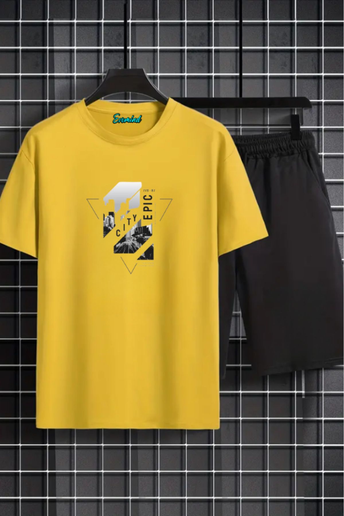 artı4 City Baskılı Unisex Şort T-shirt Takım