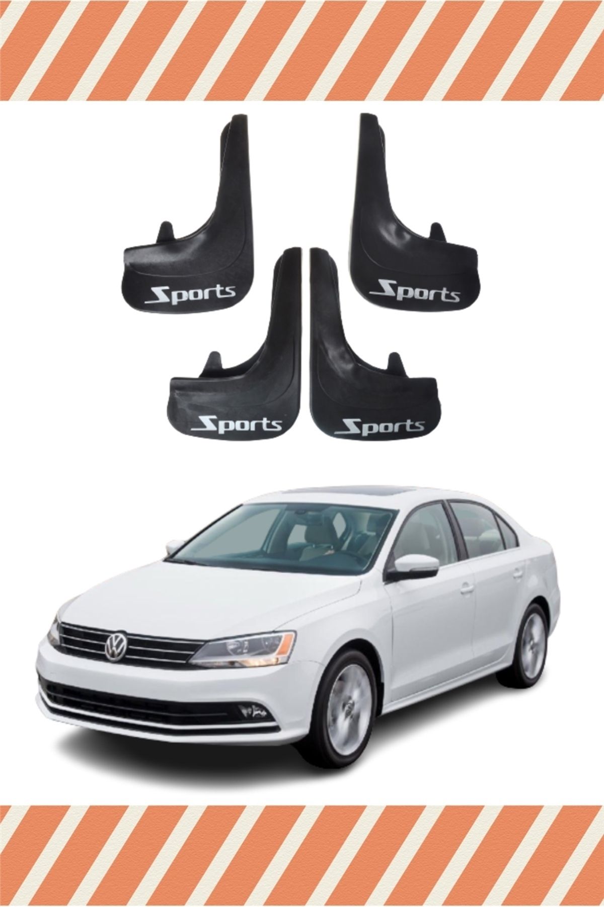Alpax Volkswagen Jetta Sports yazılı 4’lü tozluk çamurluk paçalık şık ve dayanıklı koruma