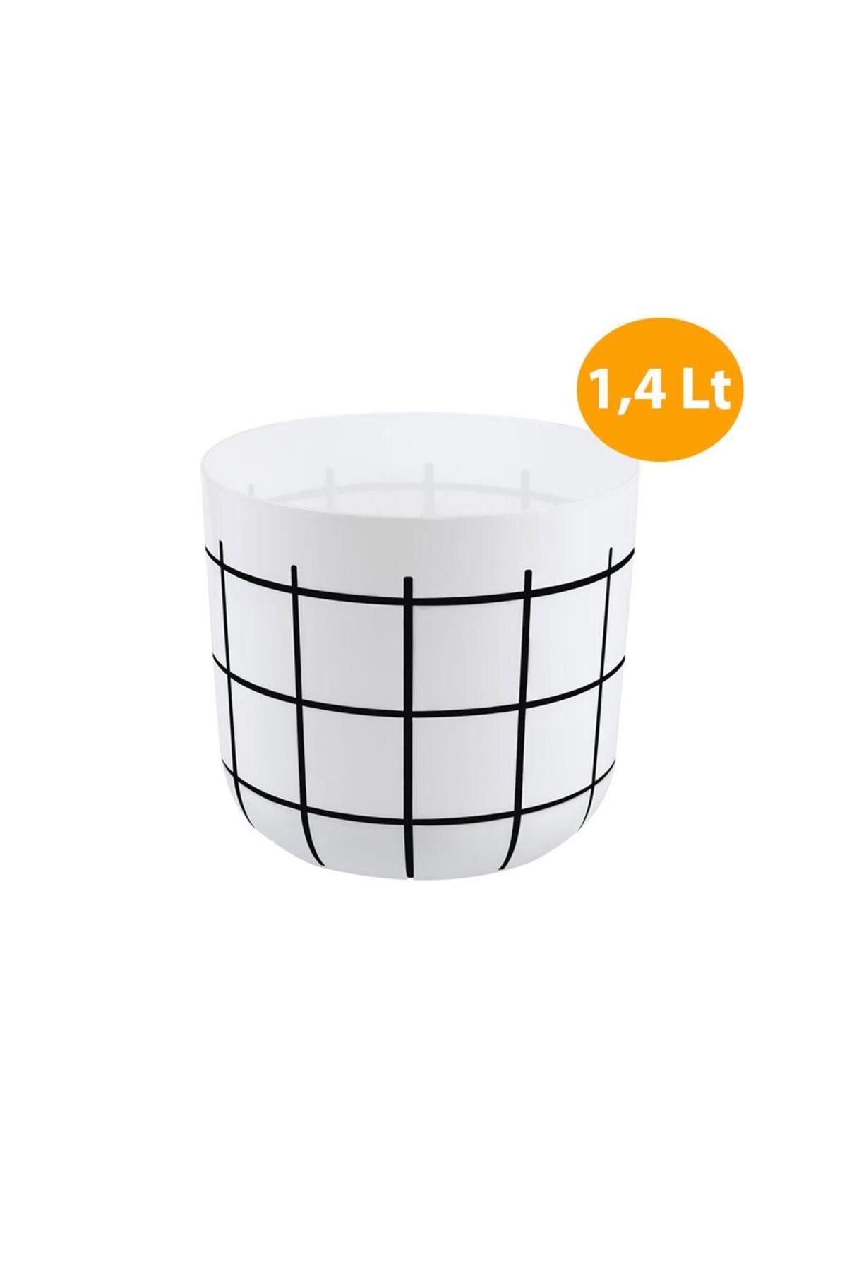 Omnipazar KRS-211 Dekoratif Karo Desenli Saksı 1.4 Litre No 1