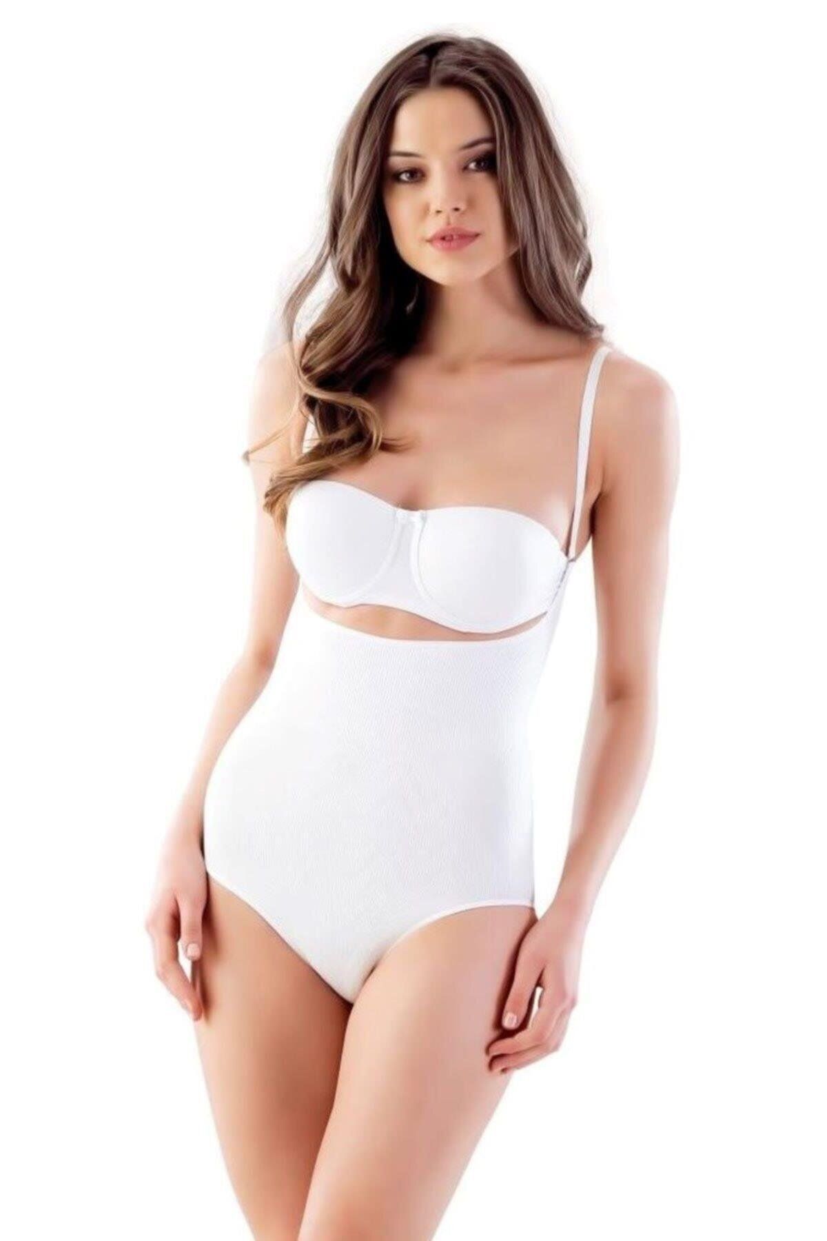 Mulvix Mulvxbrf Brf02 Beyaz Mı 2811 Göğsü Açık Slip Boy Lazer Korse (Mulvix)