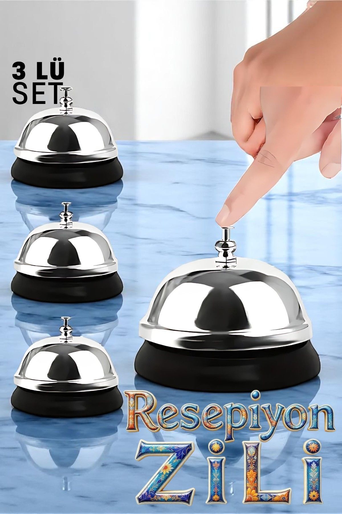 Transformacion-Reception Bell - Bell for Reception and Restaurant - Reception Call Bell Set of 3 721816 1