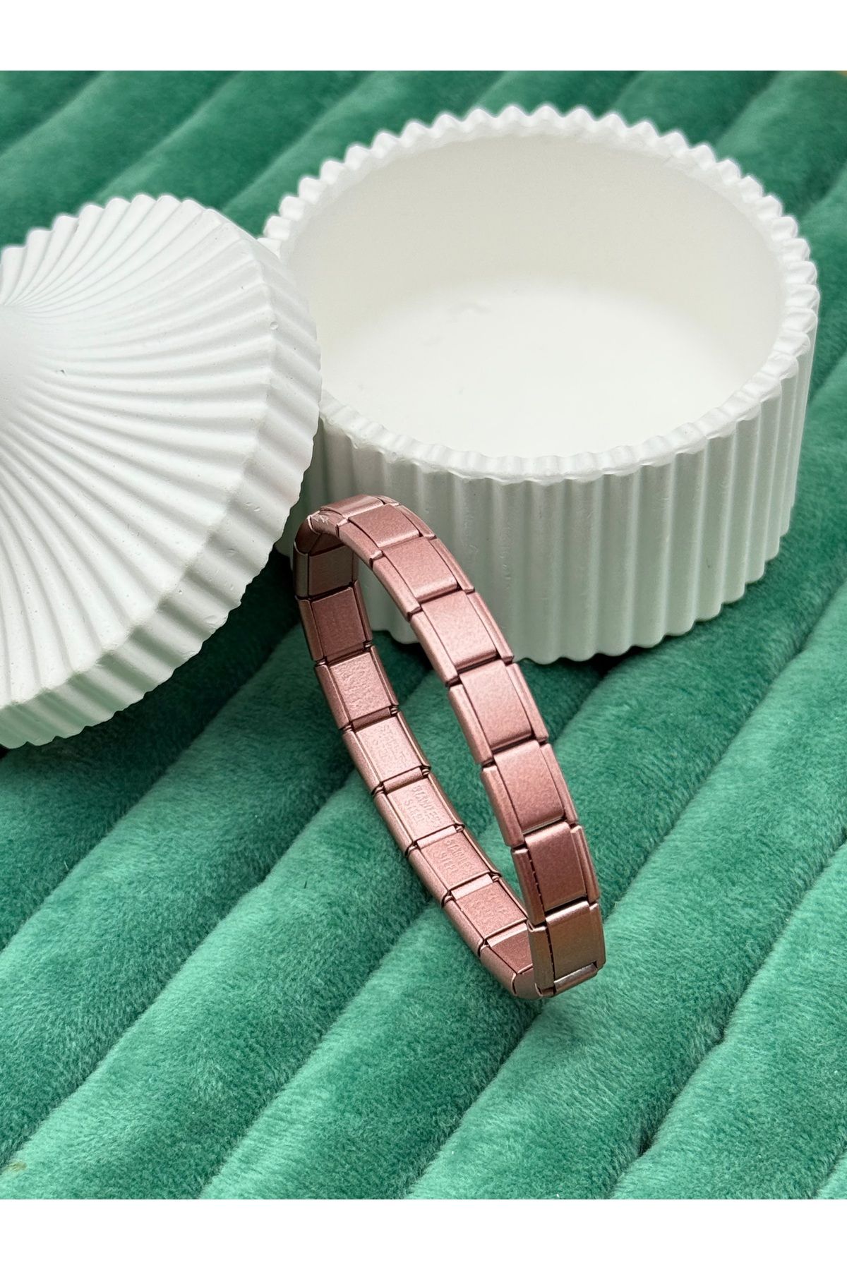 ilvesa shop İtalyan Charm Çelik Bileklik Pembe Renkli