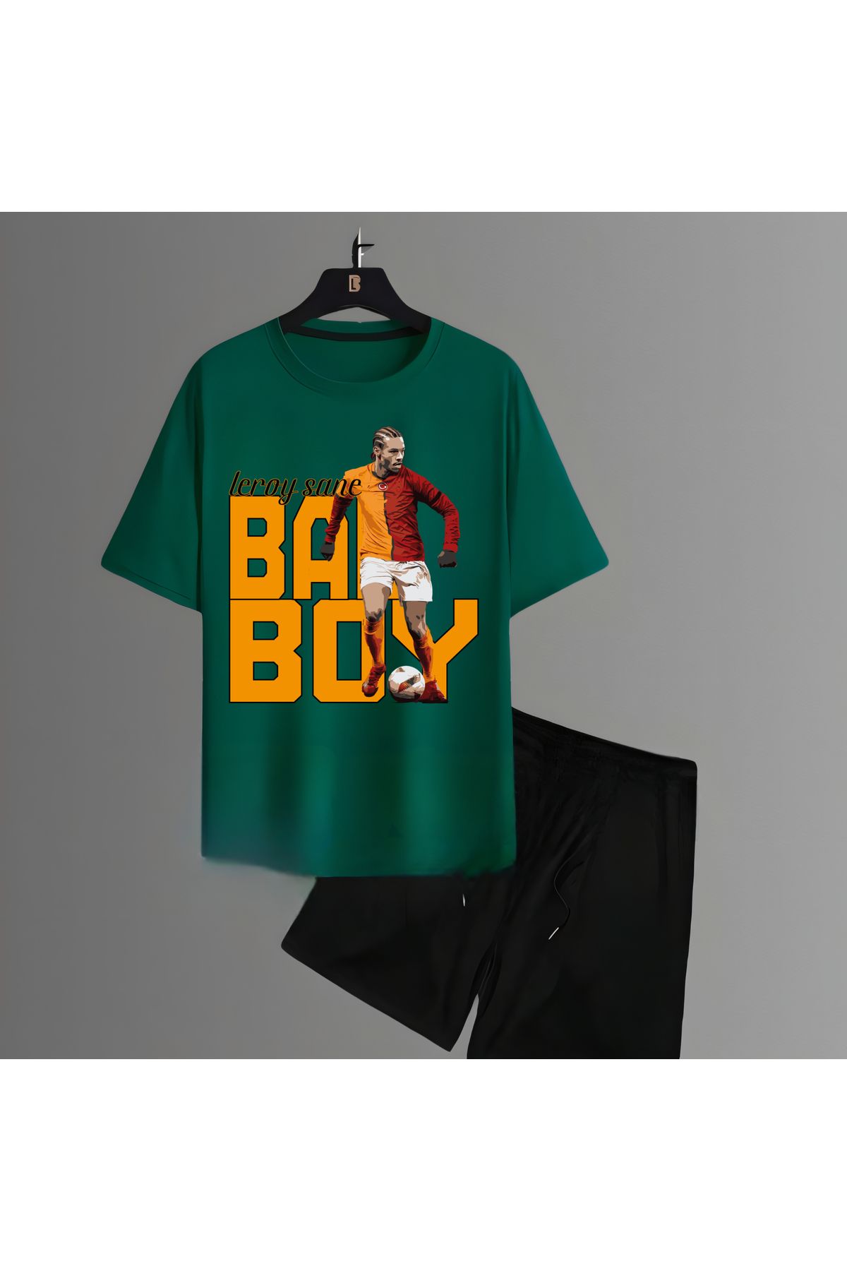 Biy Store Leroy Sane görsel futbol forma baskılı unisex kısa kollu erkek tişört kadın t-shirt şort takımı