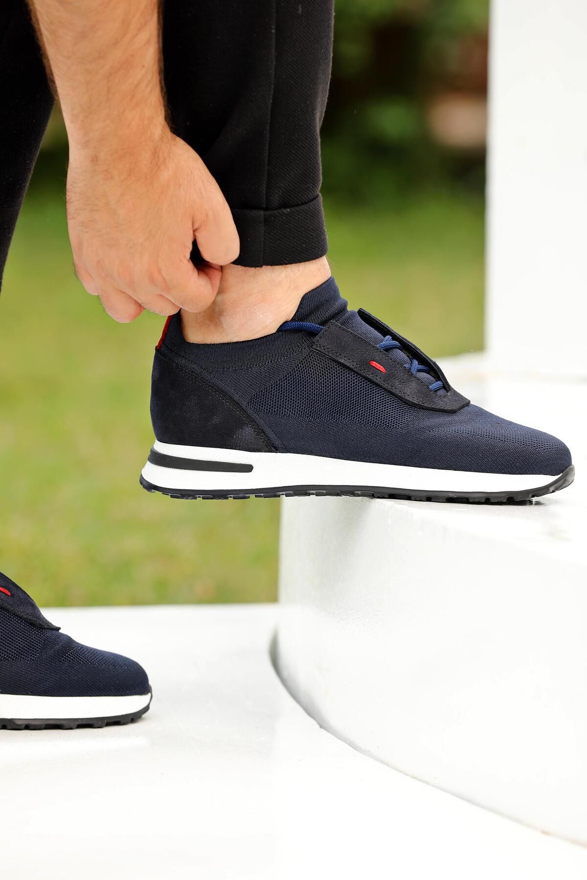 ByItallanoshoes NAVY BLUE ZEMBİL 0382 KETEN EVA TABAN GÜNLÜK ERKEK SNEAKER AYAKKABI