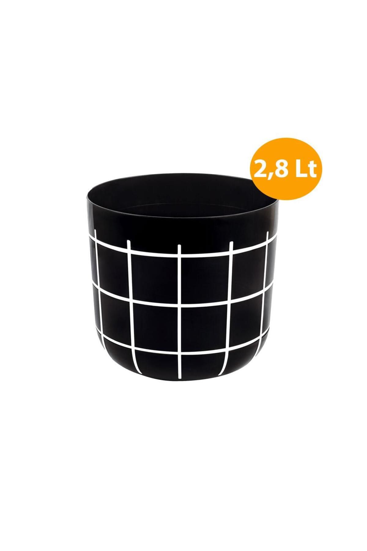Omnipazar KRS-212 Dekoratif Karo Desenli Saksı 2.8 Litre No 2