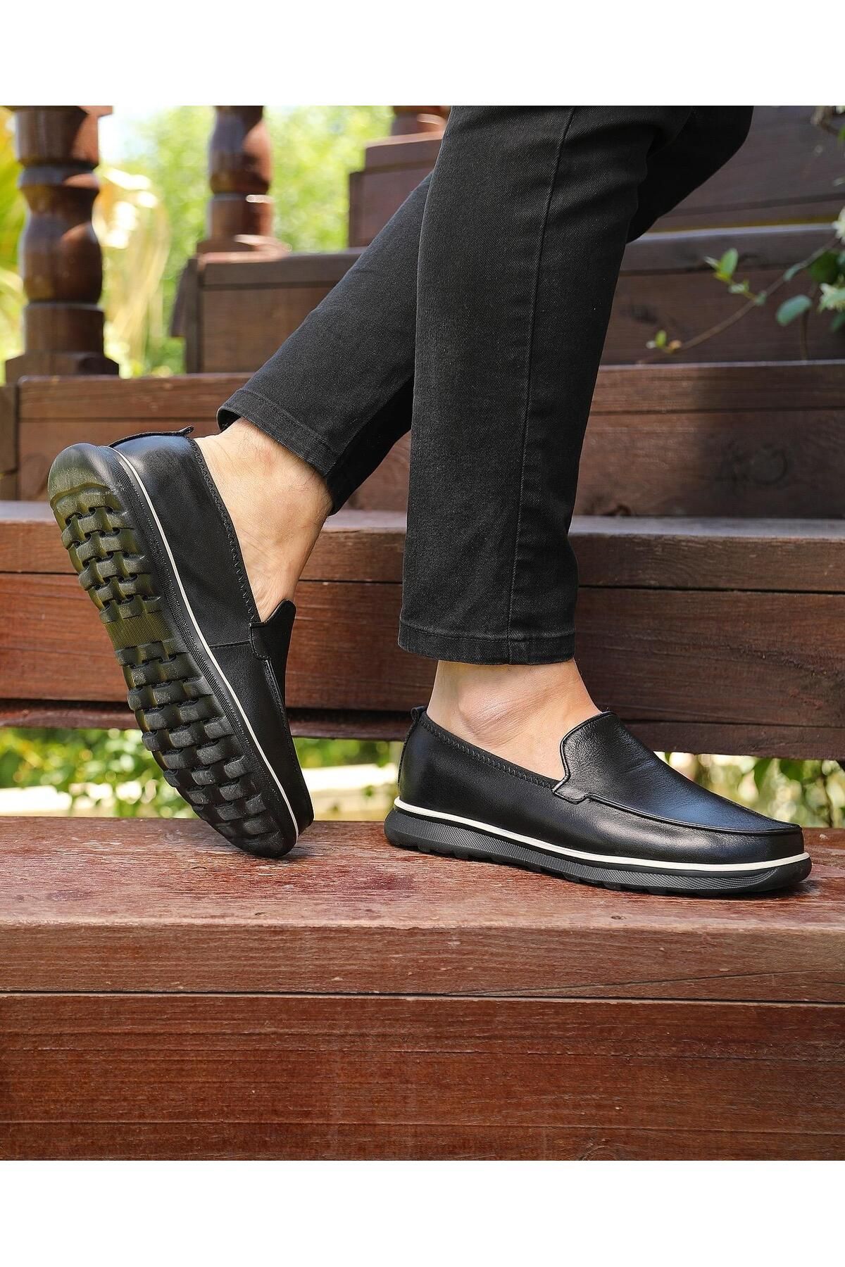 ByItallanoshoes BLACK ALVİ 7824 HAKİKİ DERİ GÜNLÜK ERKEK SNEAKER AYAKKABI