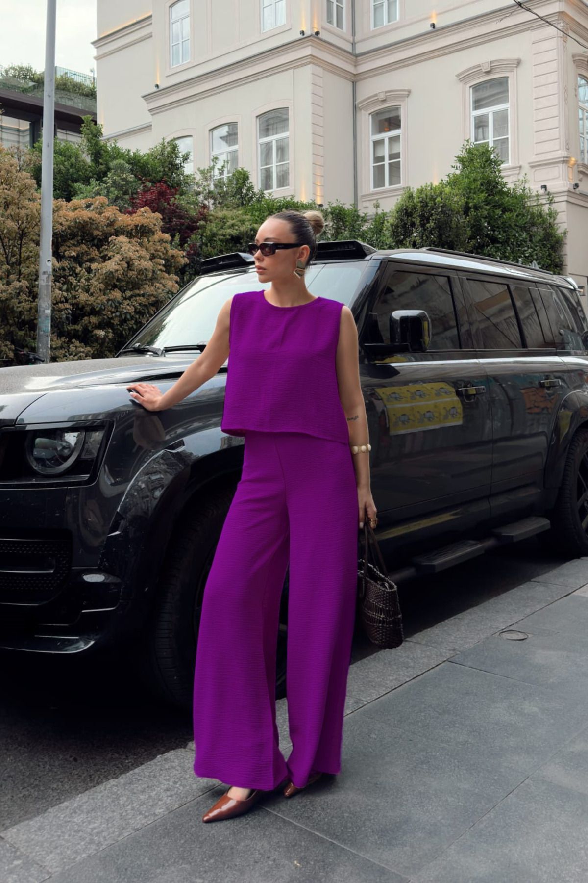 Siner Fashion Kadın Şık Bluz Yüksek Bel Pantolon Alt Üst Takım