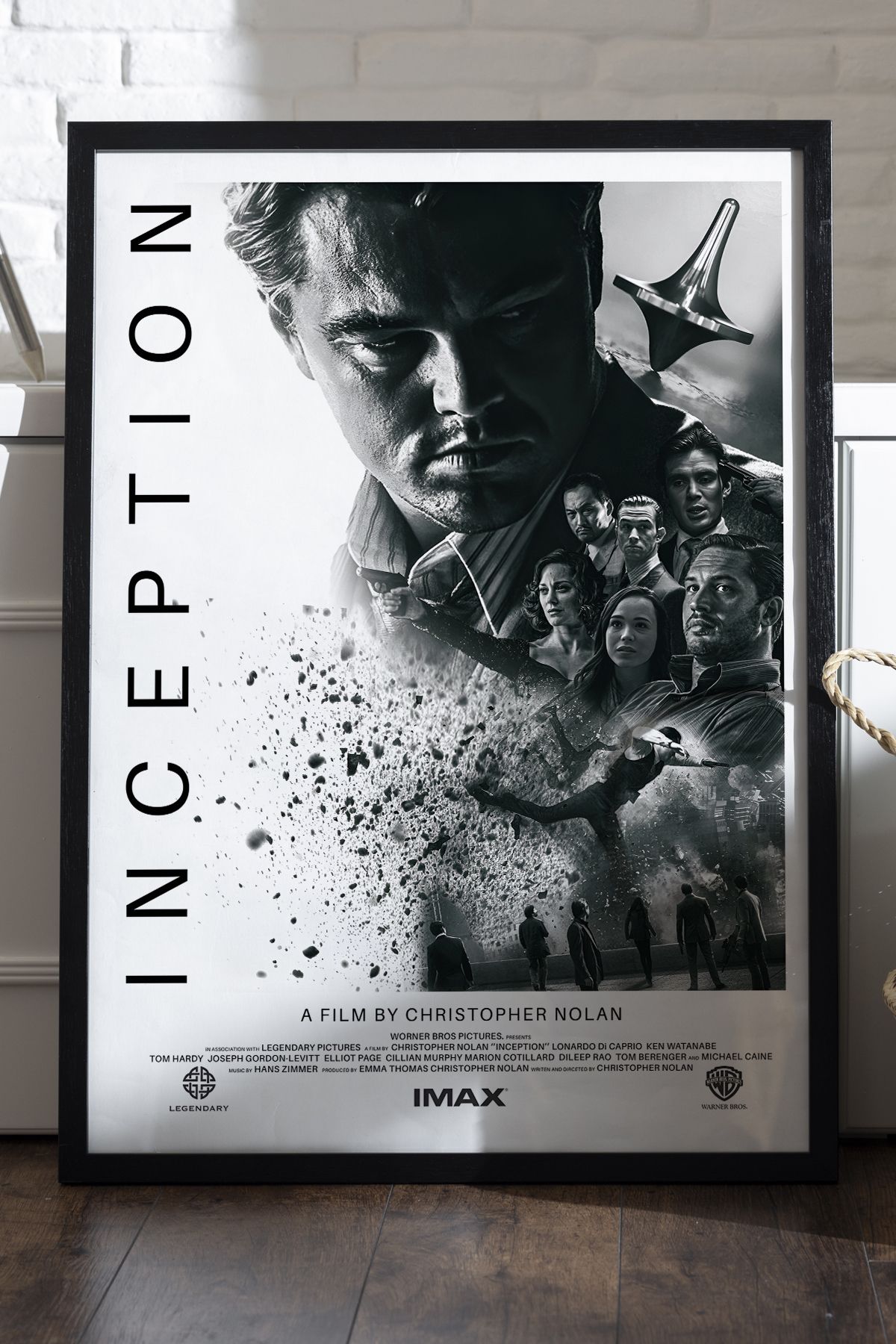 Duvarda Inception Siyah Ahşap Çerçeveli Film Duvar Tablosu