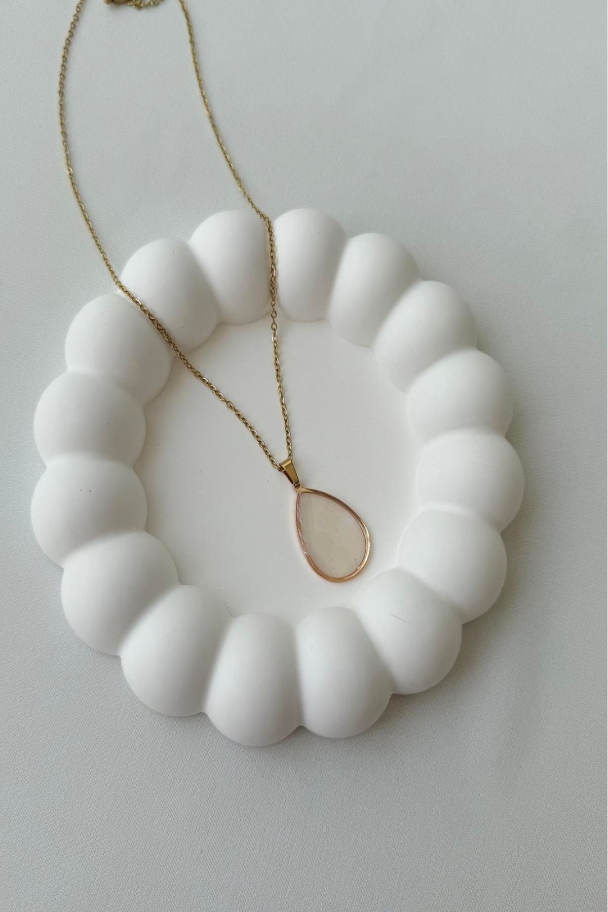 Orvix Accessories KARARMAZ ÇELİK DAMLA MOTİFLİ KADIN KOLYE YAZLIK KOLYE ABİYE YAZLIK KOLYE VİNTAGE KOLYE