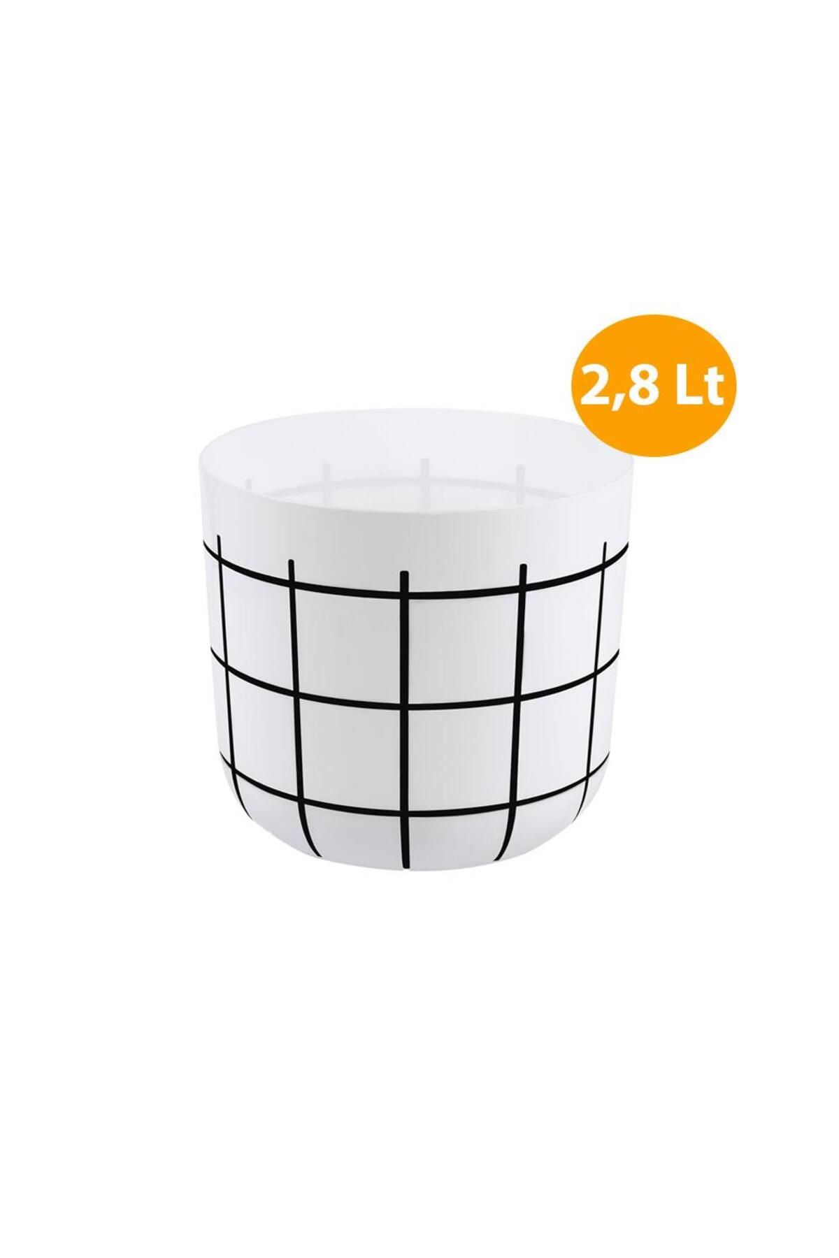 Omnipazar KRS-212 Dekoratif Karo Desenli Saksı 2.8 Litre No 2