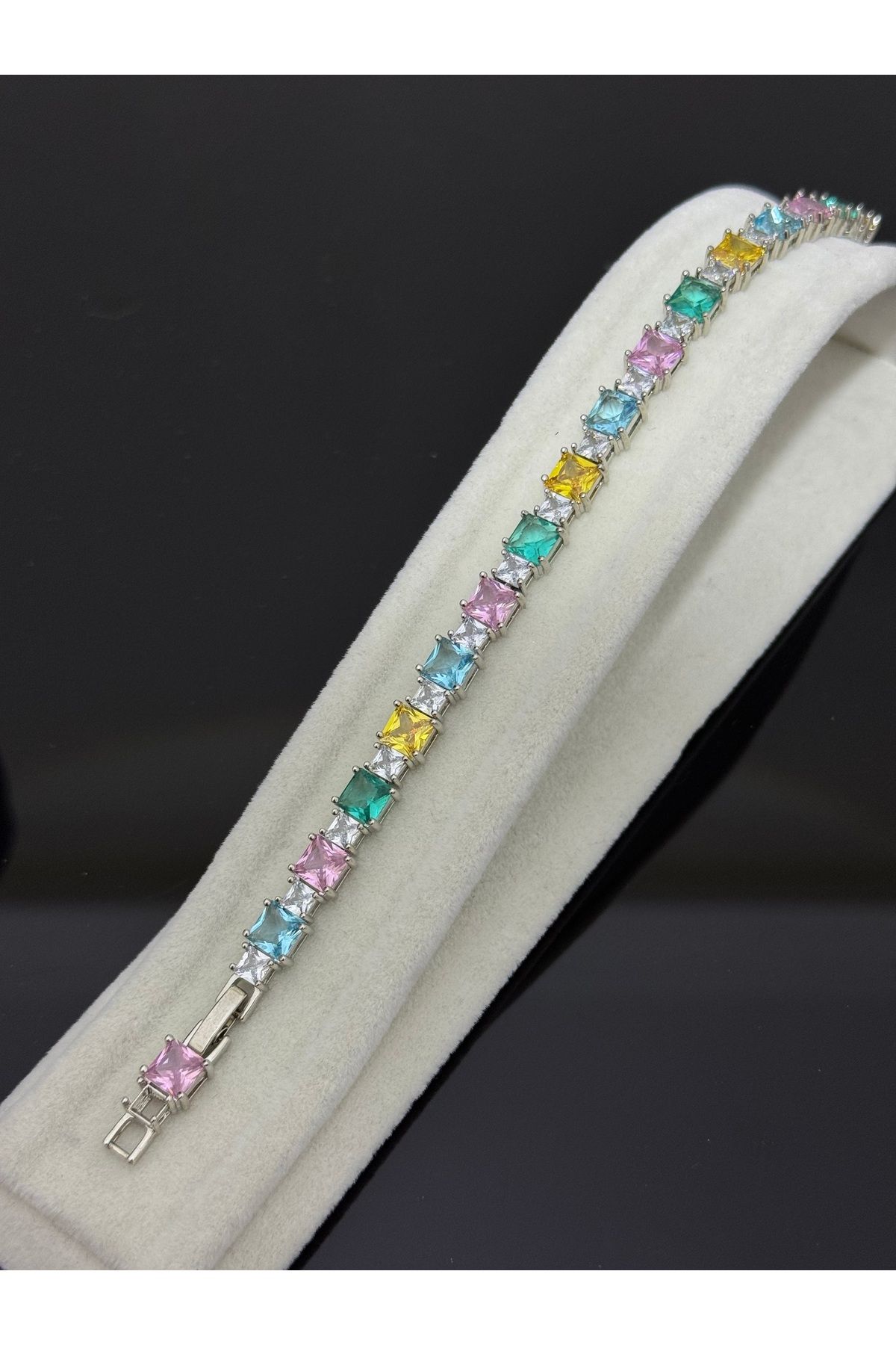 XUPING JEWELRY 316L renkli zirkon taşlı çelik bileklik paslanmaz kararmaz