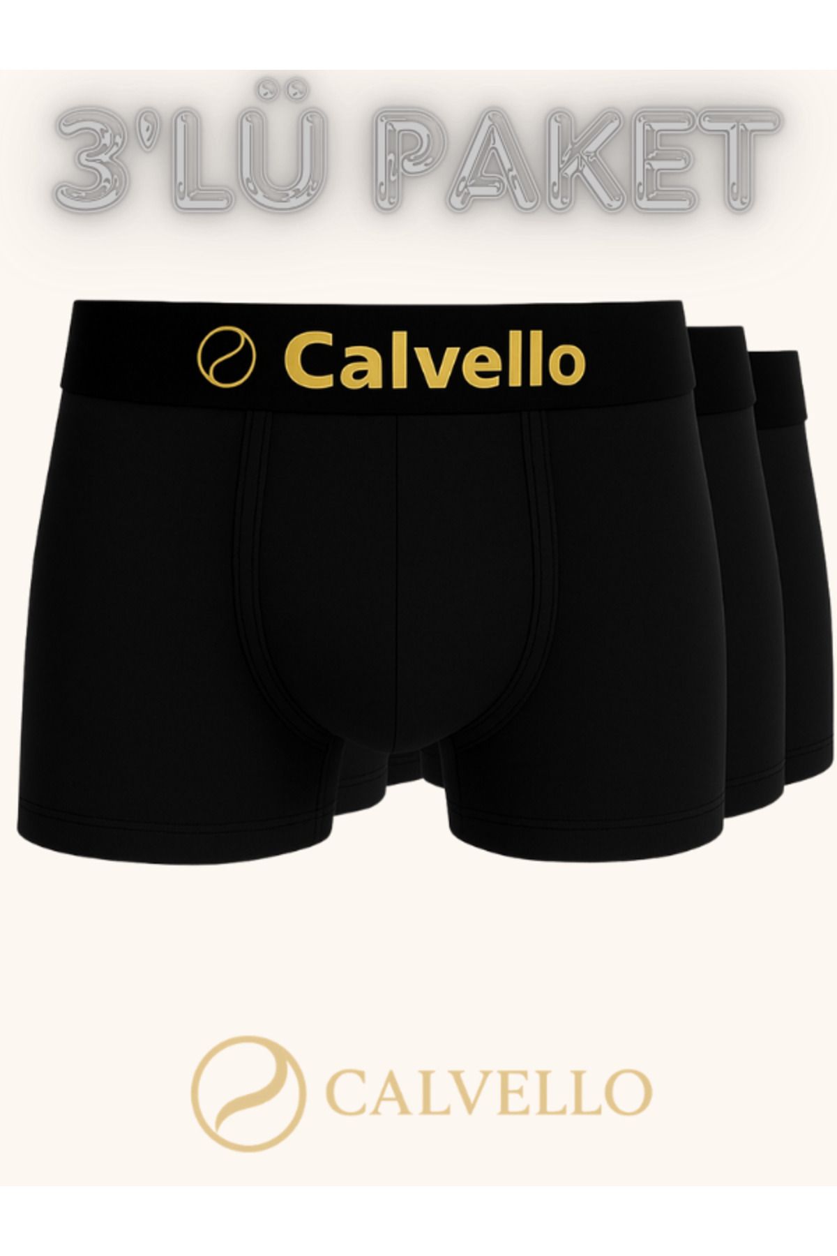 CALVELLO EssentialFit 3’lü Erkek Boxer
