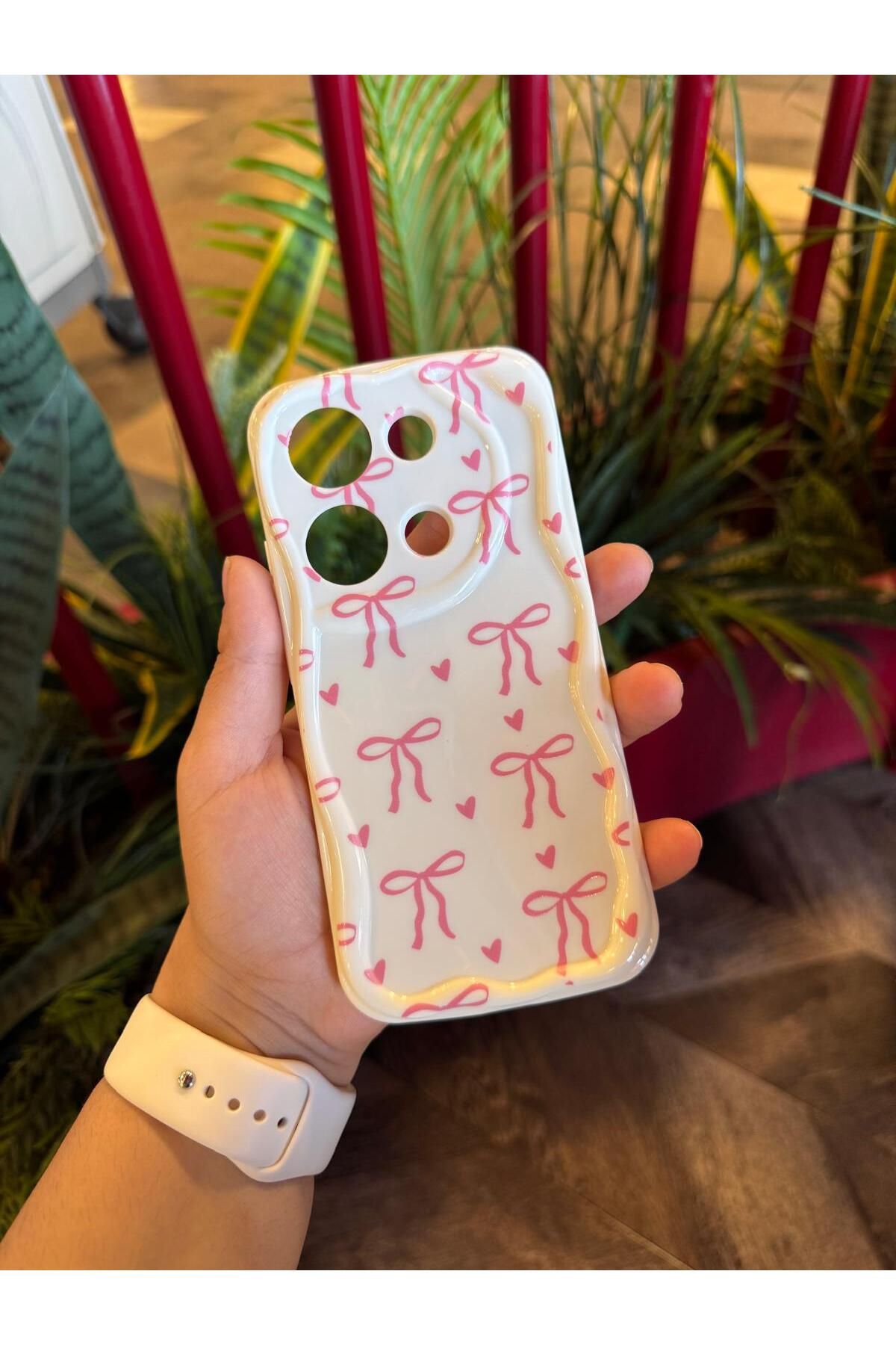 KILIF STORE redmi note 13 pembe büyük fiyonklu telefon kılıfı