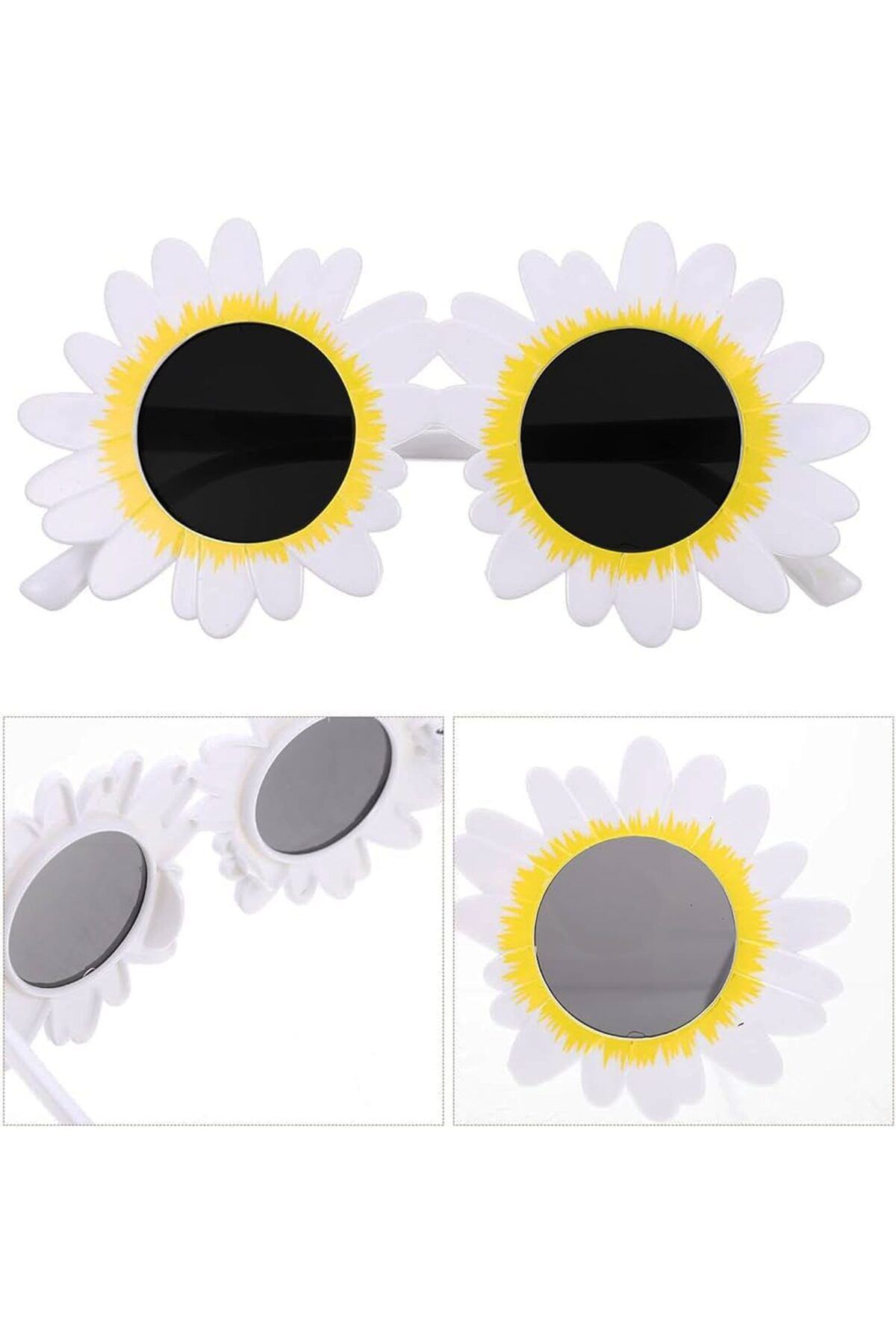 doremodam Beyaz Renk Papatya Şekilli Parti Gözlüğü 18x10 cm - 707766-1453