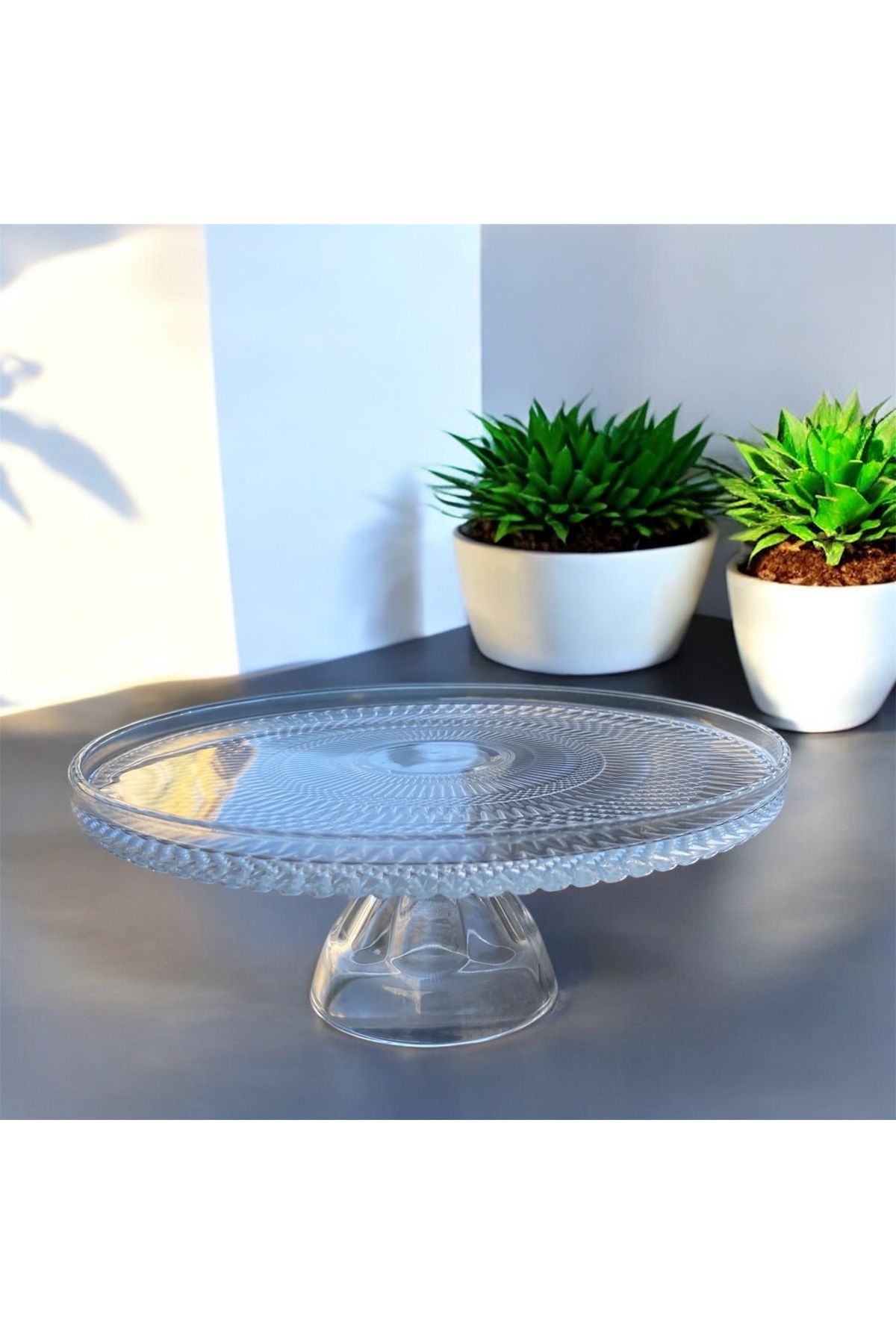 DAFE HOME 22 cm ayaklı cam sunumluk timeles model