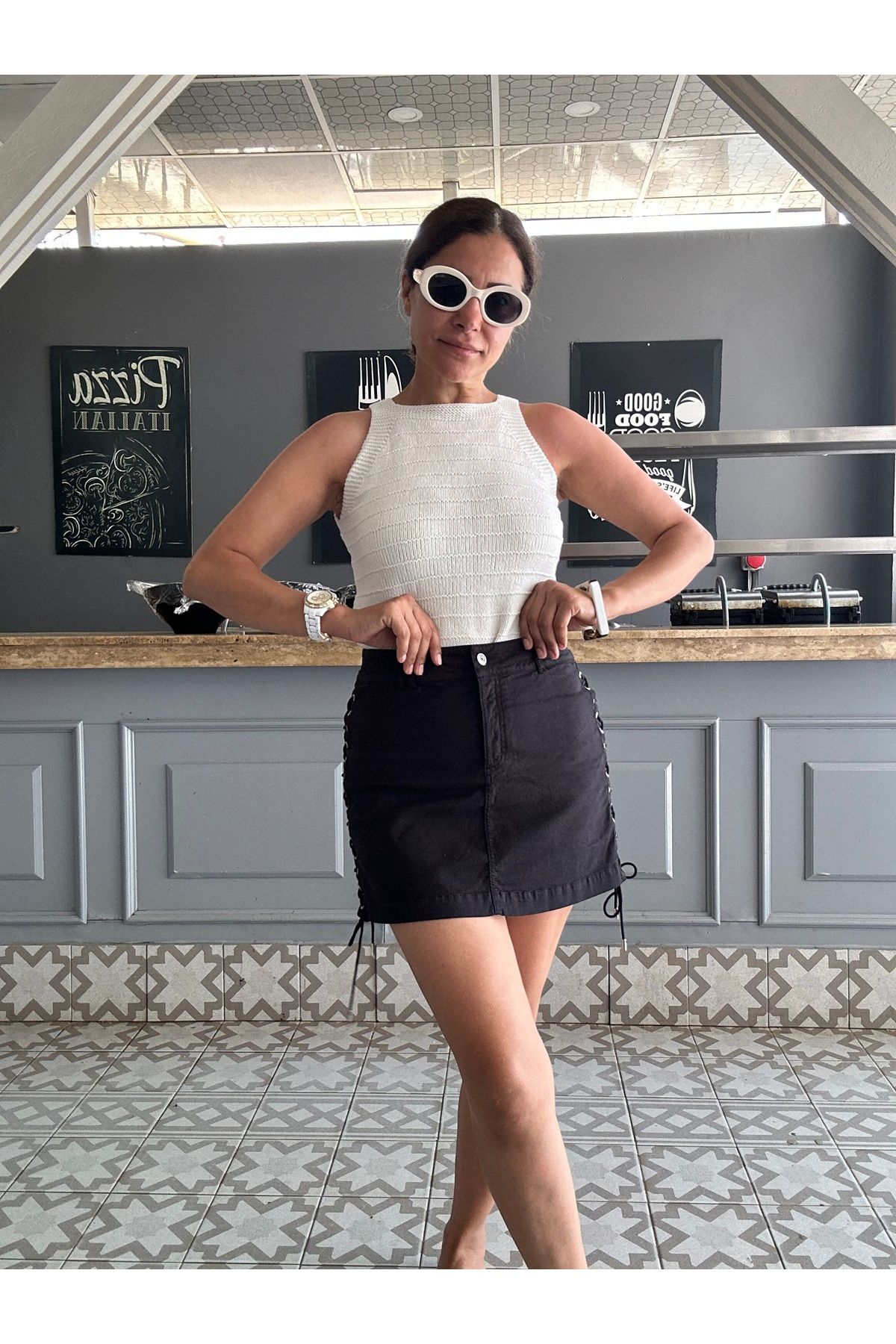 Hunkydory Likralı Kısa Etek
