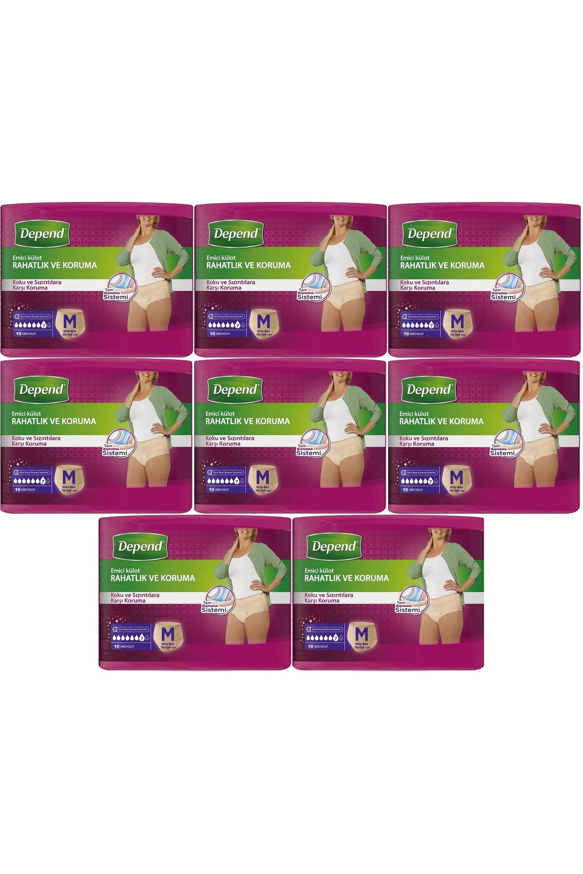 Depend Emici Külot Hasta Bezi Medium - Orta Kadın 80 Adet (8PK*10)