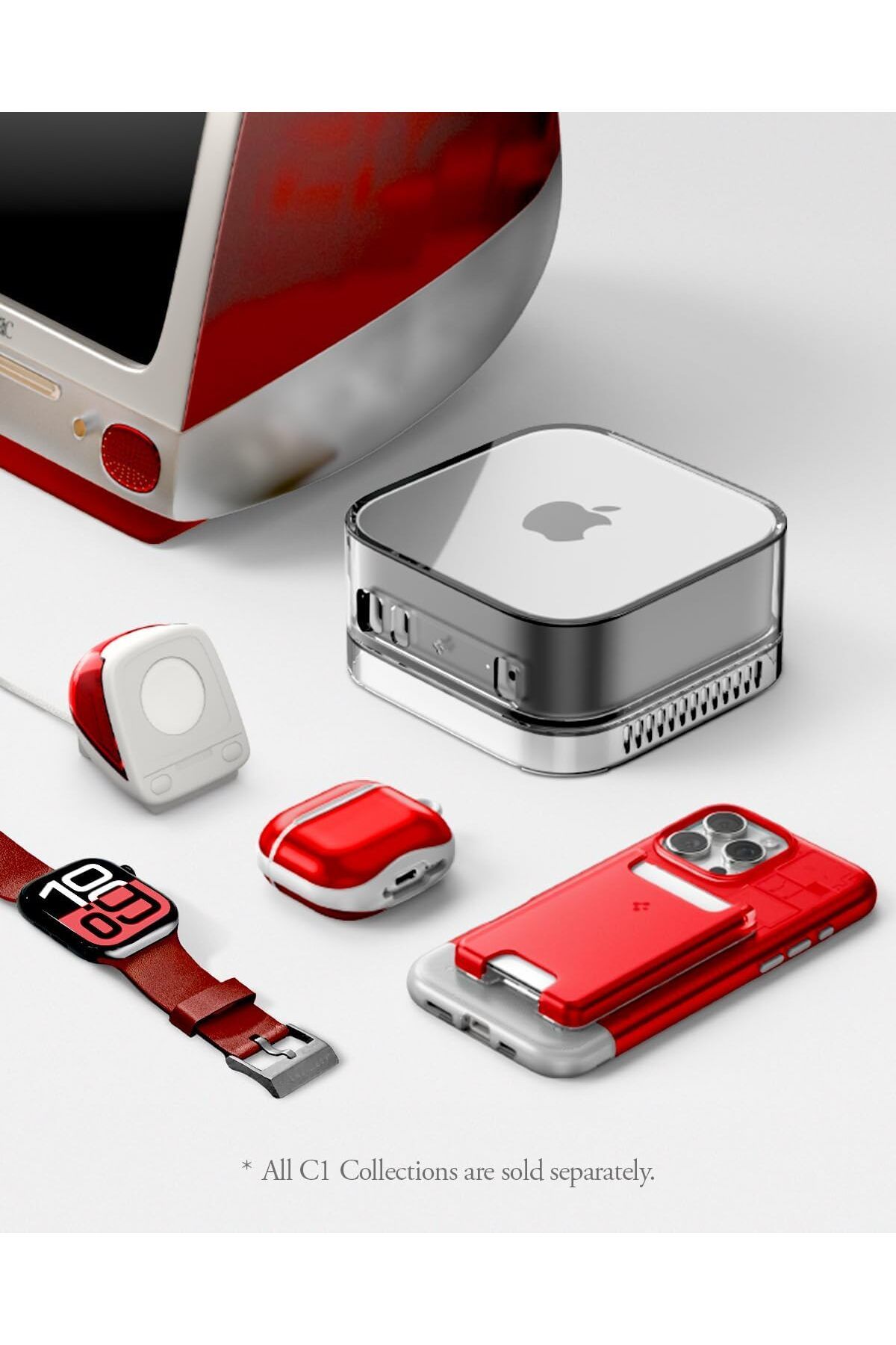 Spigen-حامل شاحن كلاسيكي C1 لساعة Apple Watch Ultra 2/1، 10/9/8/SE2/7/6/SE/5/4 - روبي 3