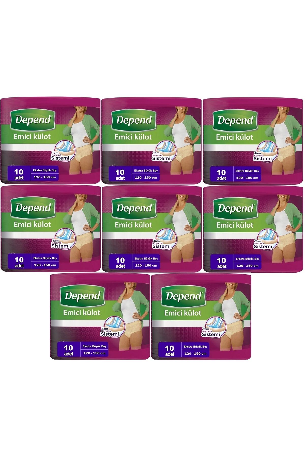 Depend Emici Külot Hasta Bezi XL - Extra Büyük Kadın 80 Adet (8PK*10)
