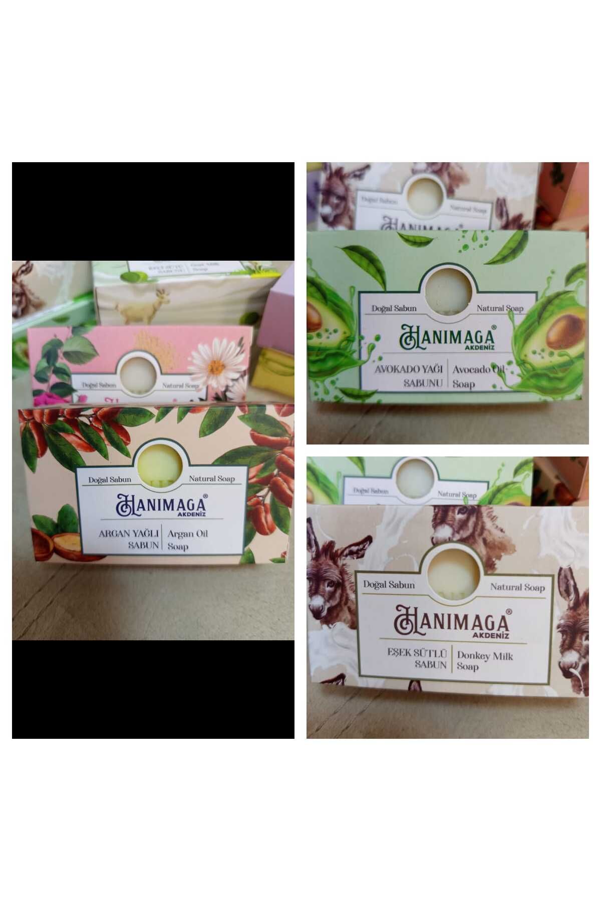 hanımağa akdeniz Argan Yağlı - Eşek Sütlü- Avokado Yağı Sabunu (3Lü Set)