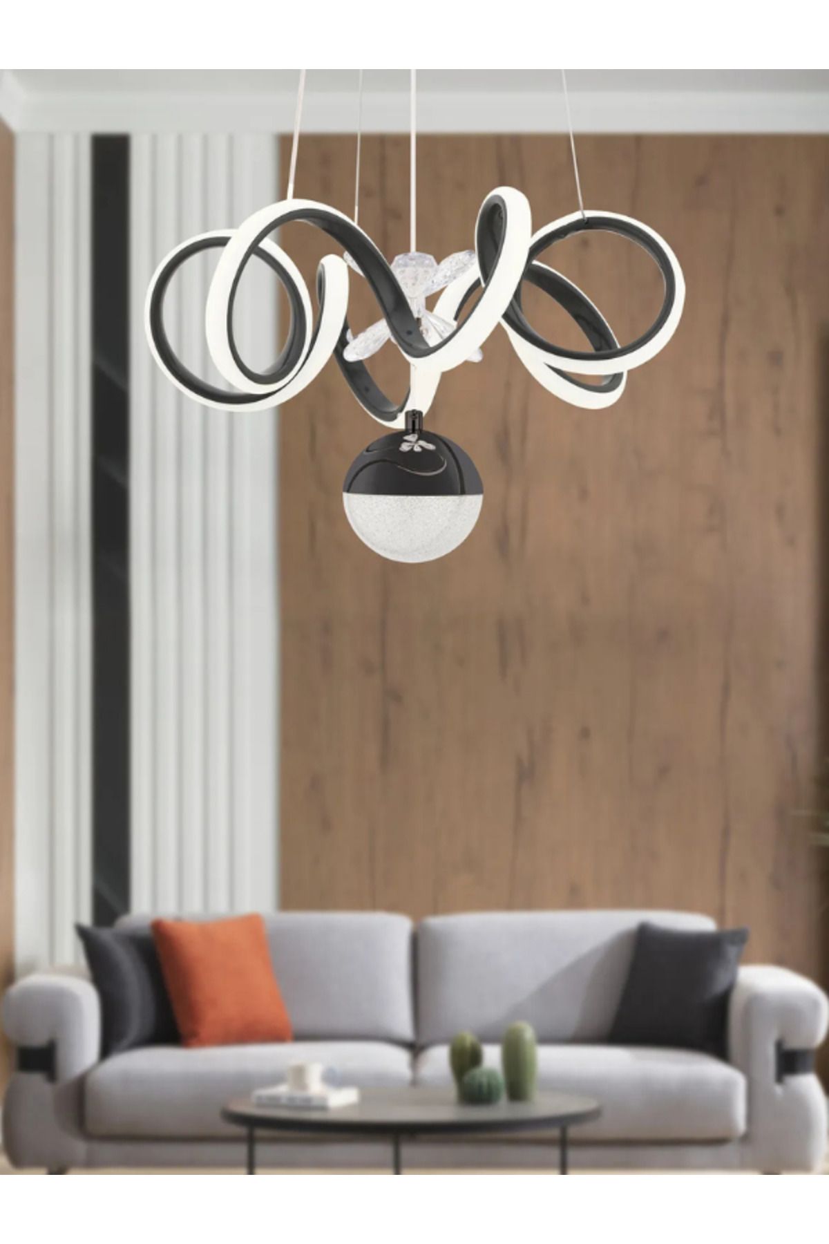 B&F STORE NEW STYLE Venezia Siyah Modern Sarkıt Led Avize Beyaz Işık Salon Mutfak Oda Hol Ledli Avize